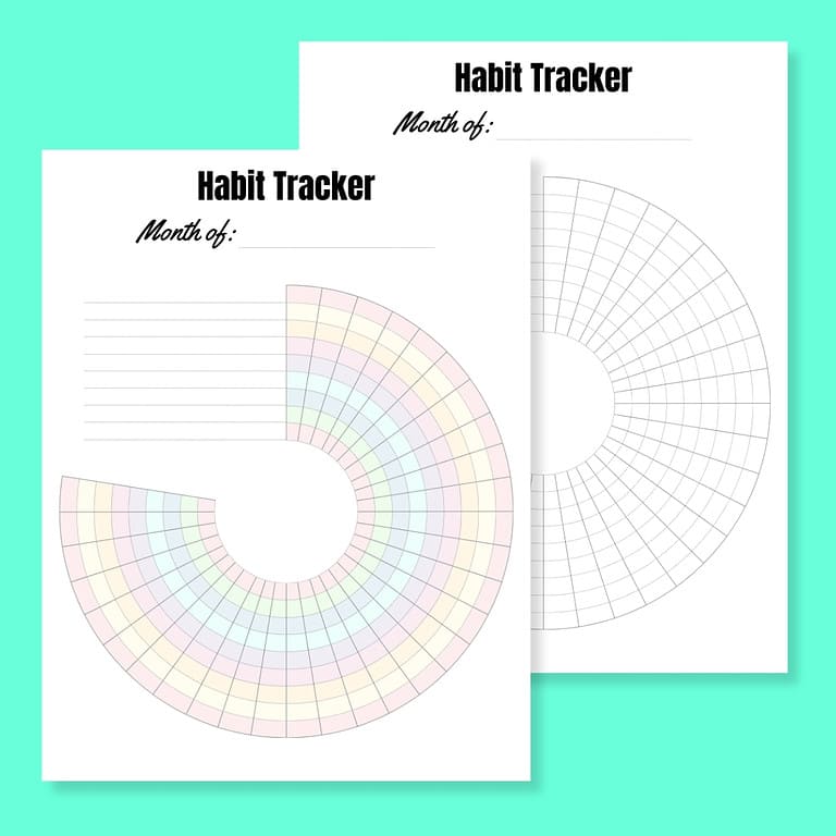 Colorful Monthly Circle Habit Tracker | Free Printable