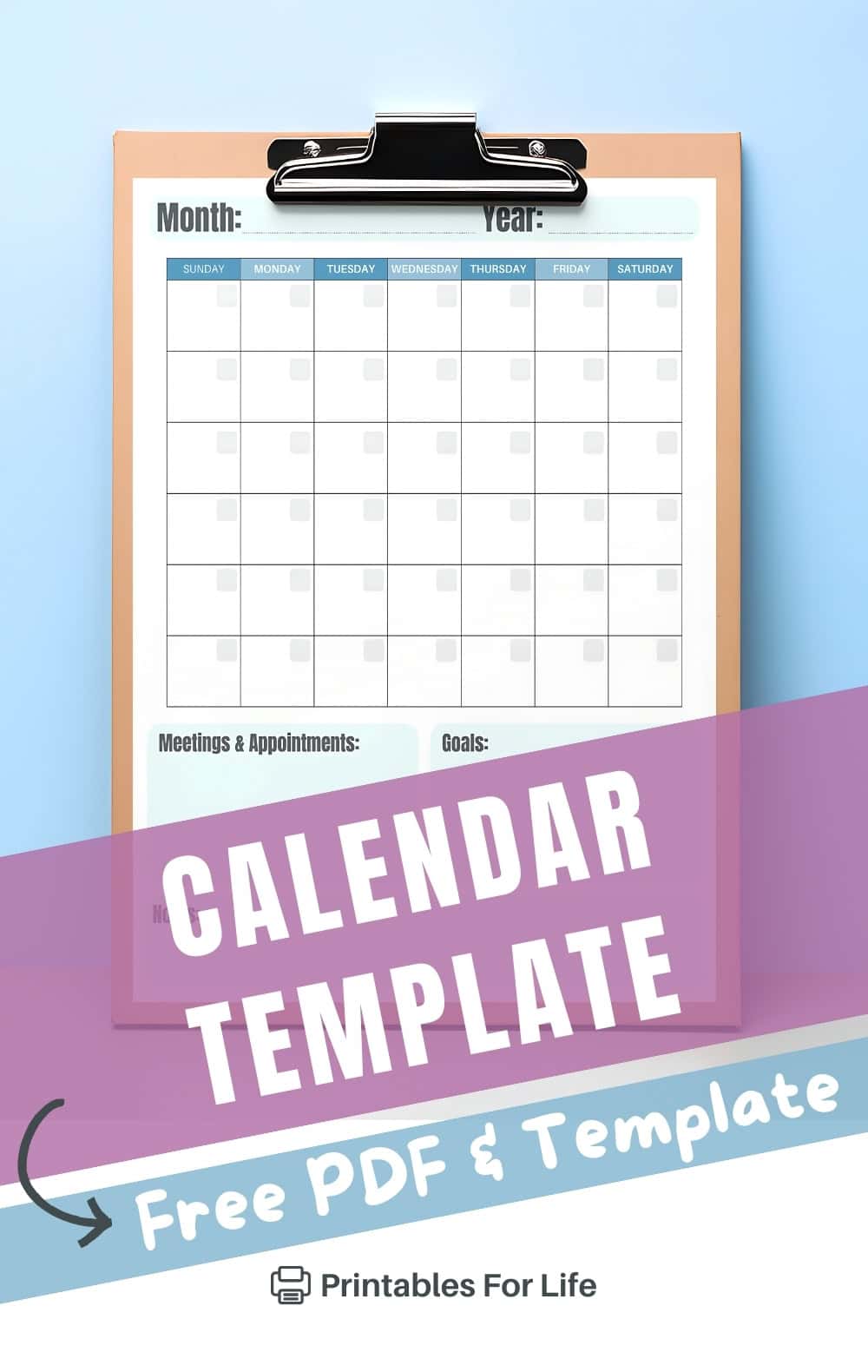 FREE Printable Monthly Planner Template