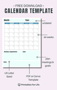 FREE Printable Monthly Planner Template