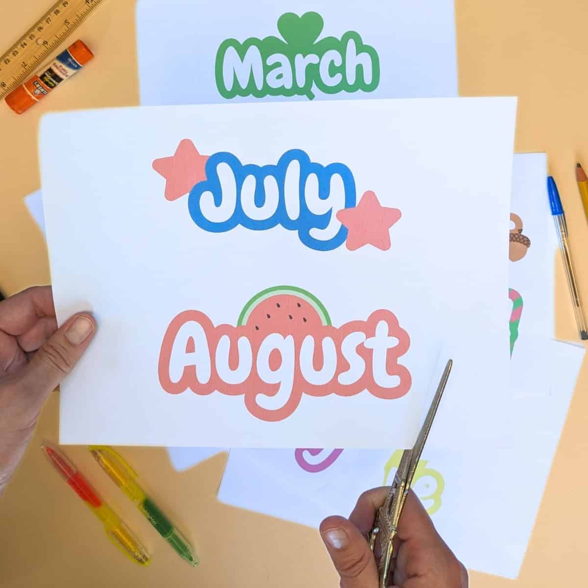 Cutting out months of the year. 