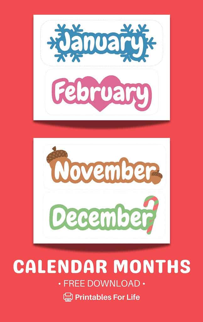 Calendar months free download.