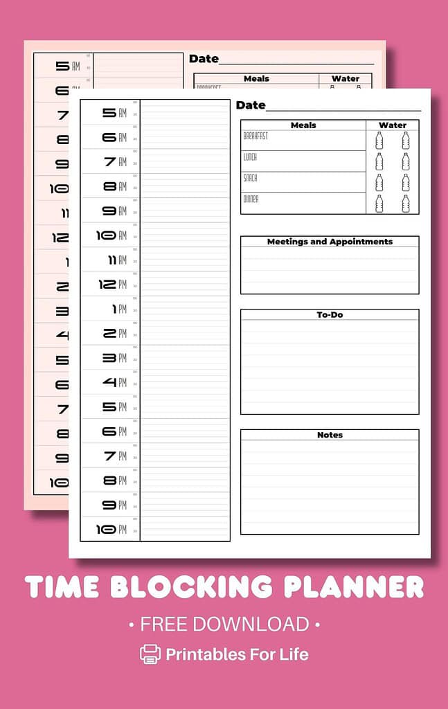 Time blocking planner free download.