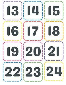 FREE Printable Calendar Numbers 1-31