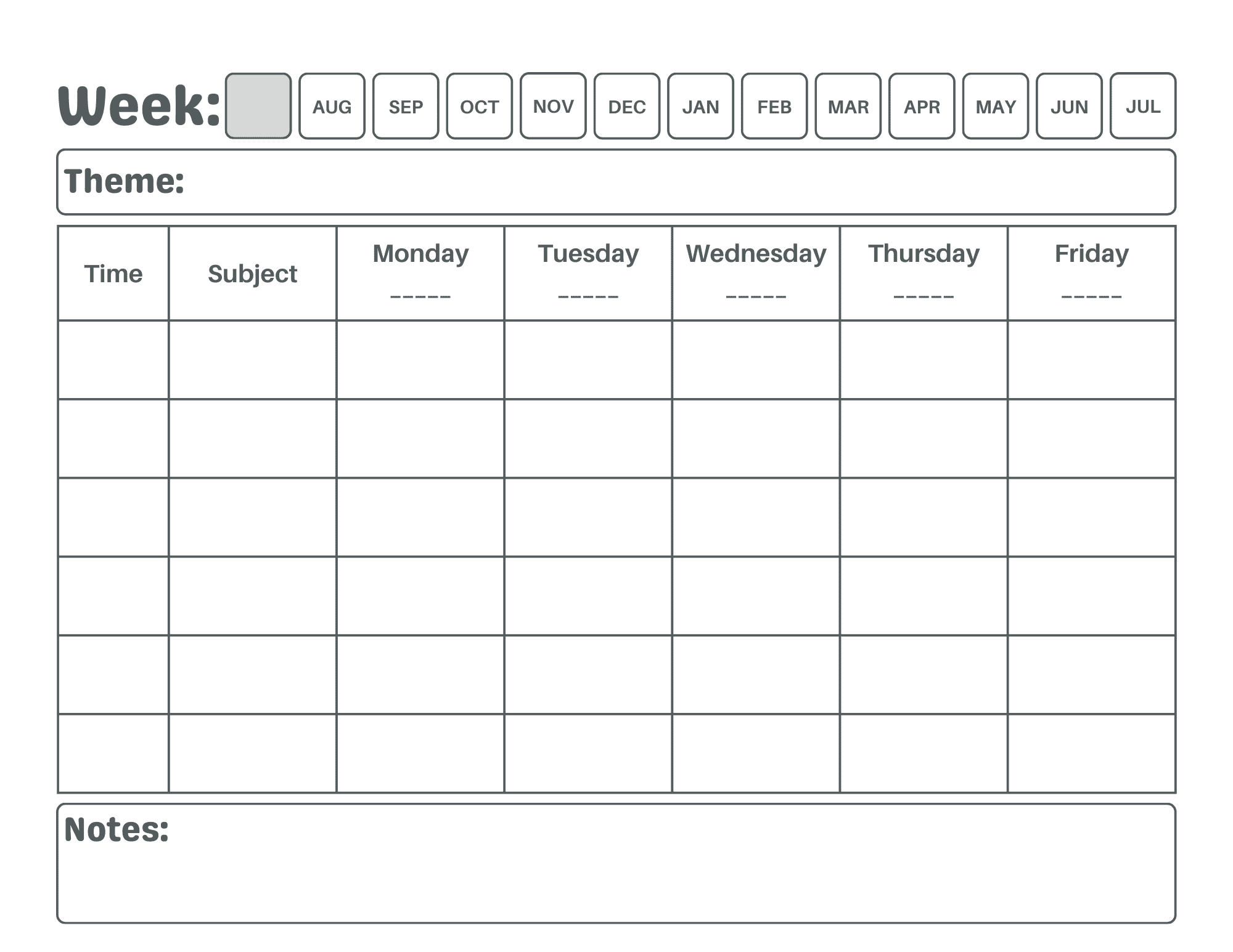 Printable Weekly Lesson Plan Full Day Kindergarten Full day kindergarten teacher lesson plan template