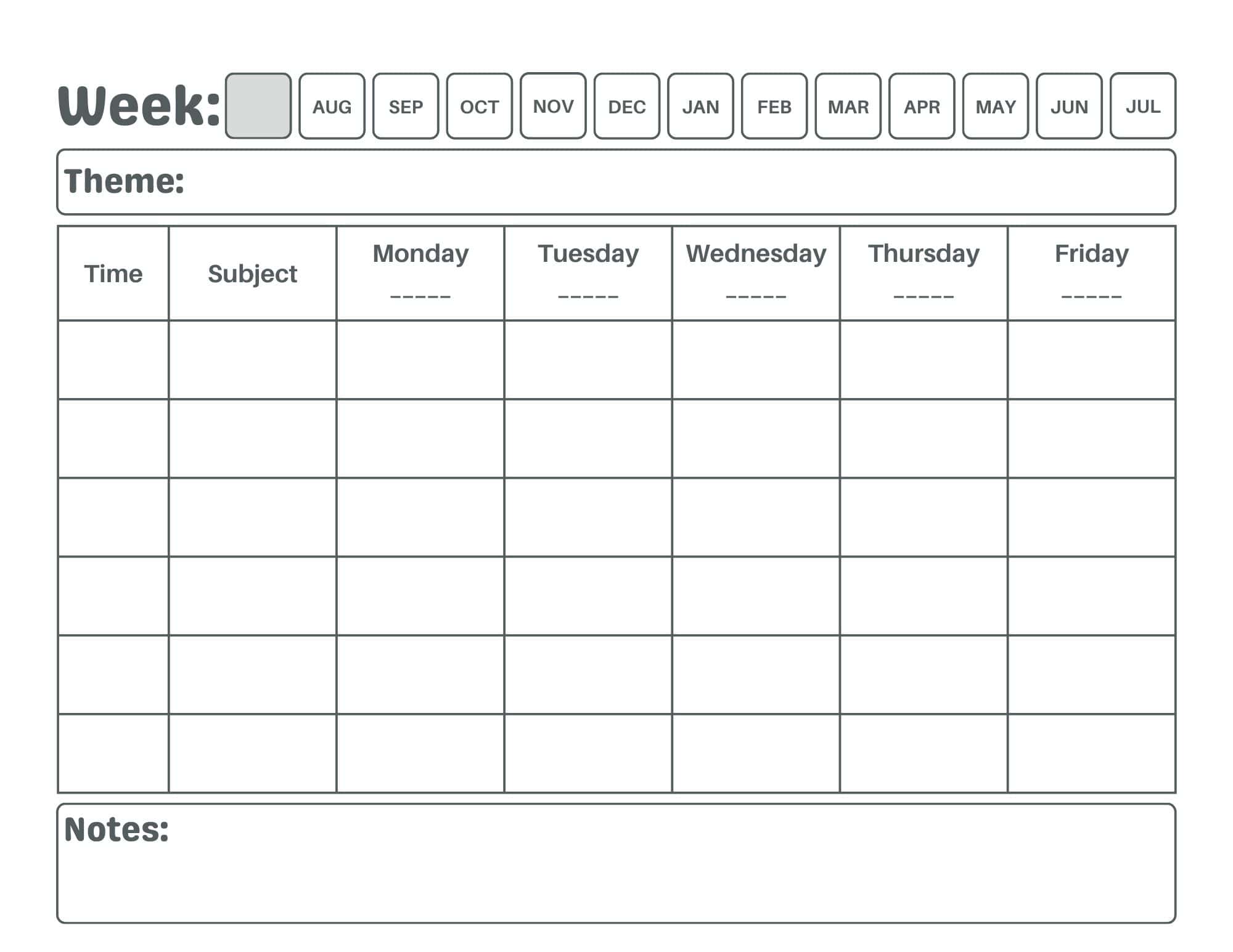 Printable Weekly Lesson Plan Template Preschool Weekly lesson plan template for preschool teachers.