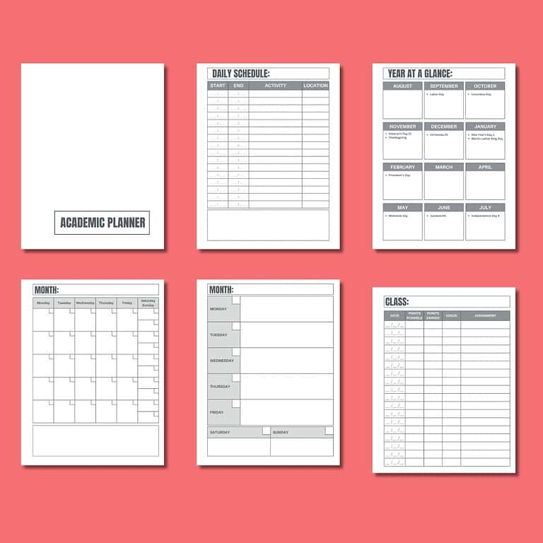 FREE Simple Student Planner PDF