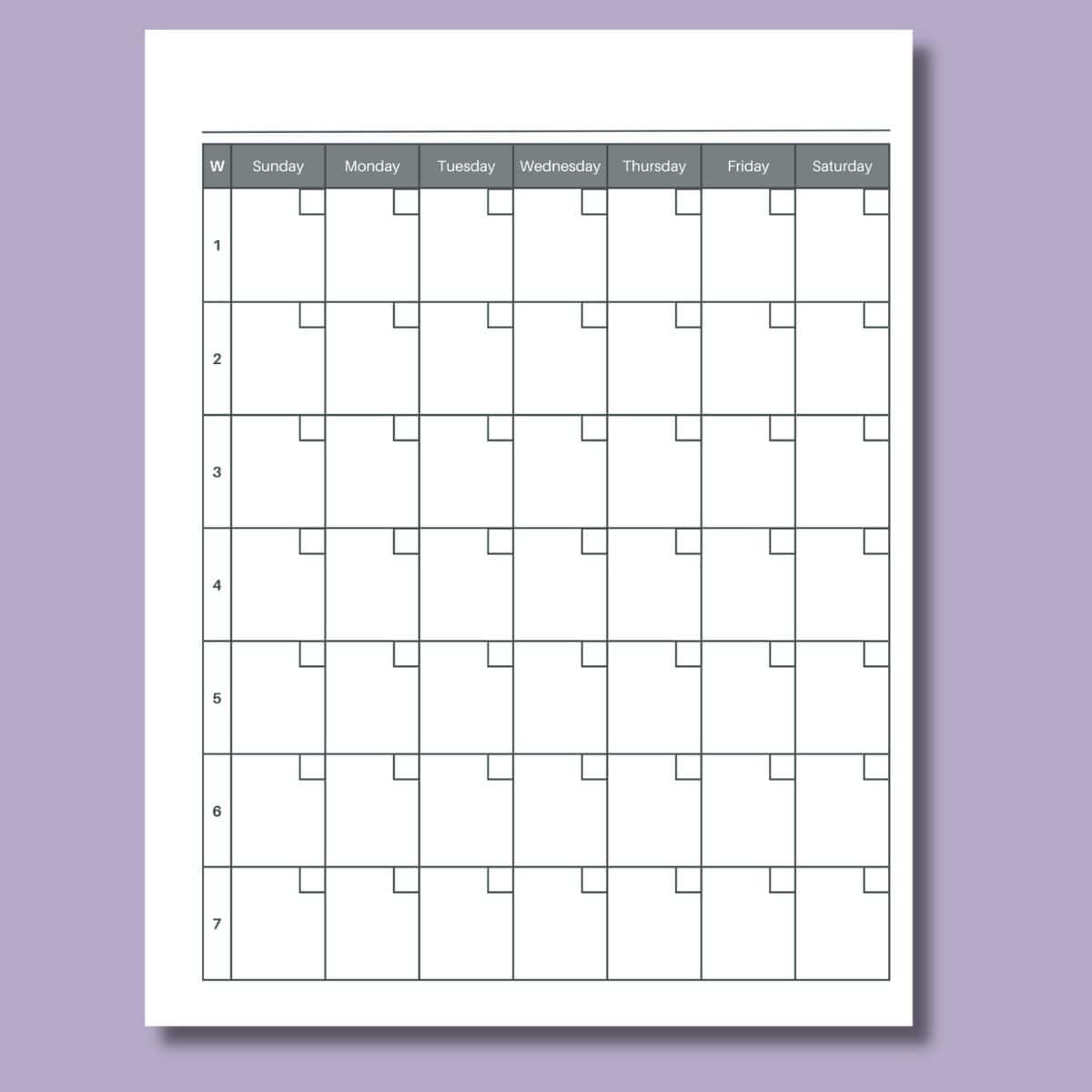seven week printable calendar print preview