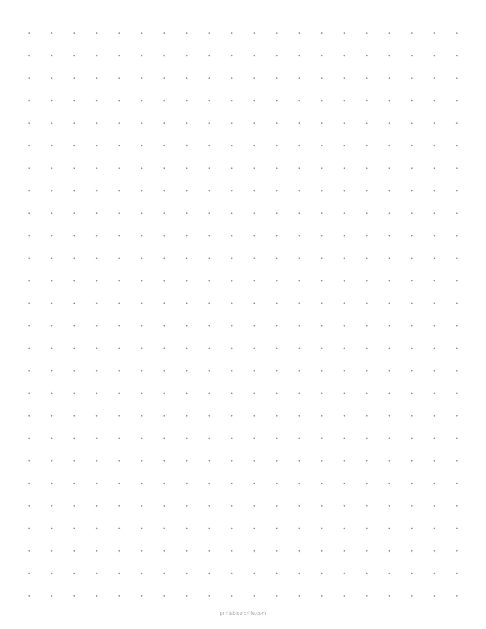 Printable 1cm dot grid paper page in light grey