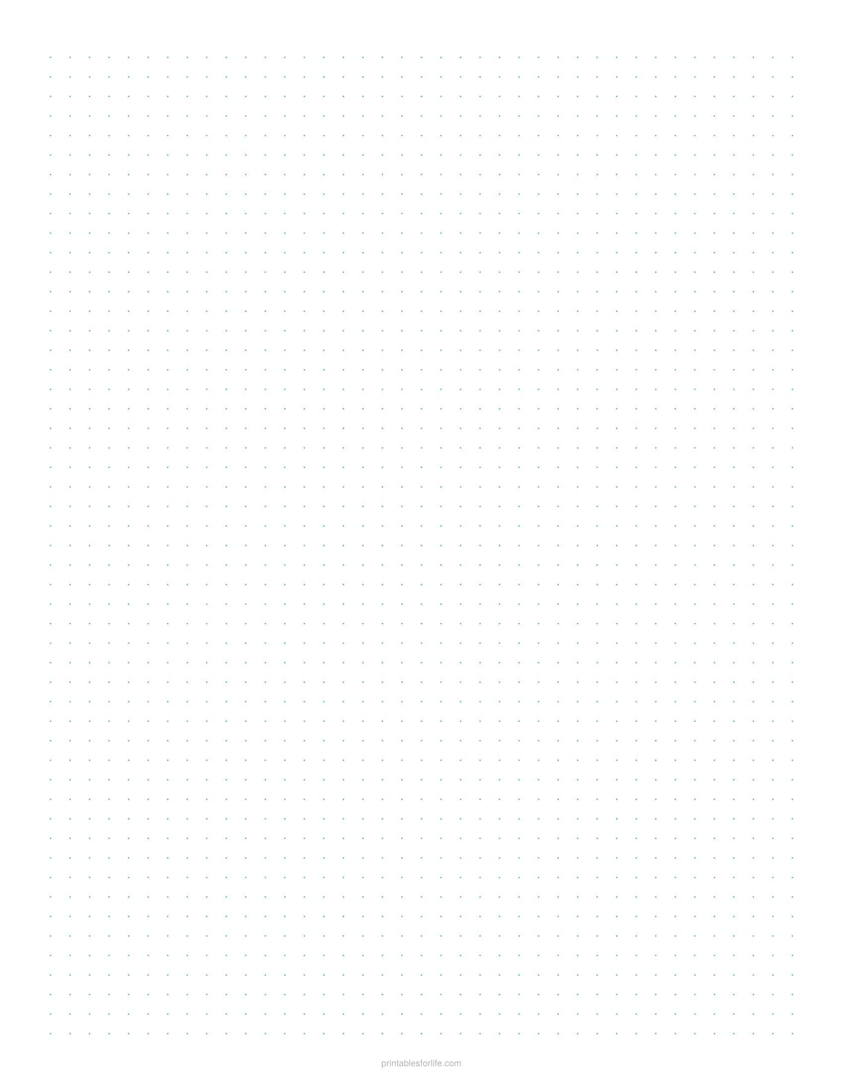 Printable 5mm dot grid paper page in light blue