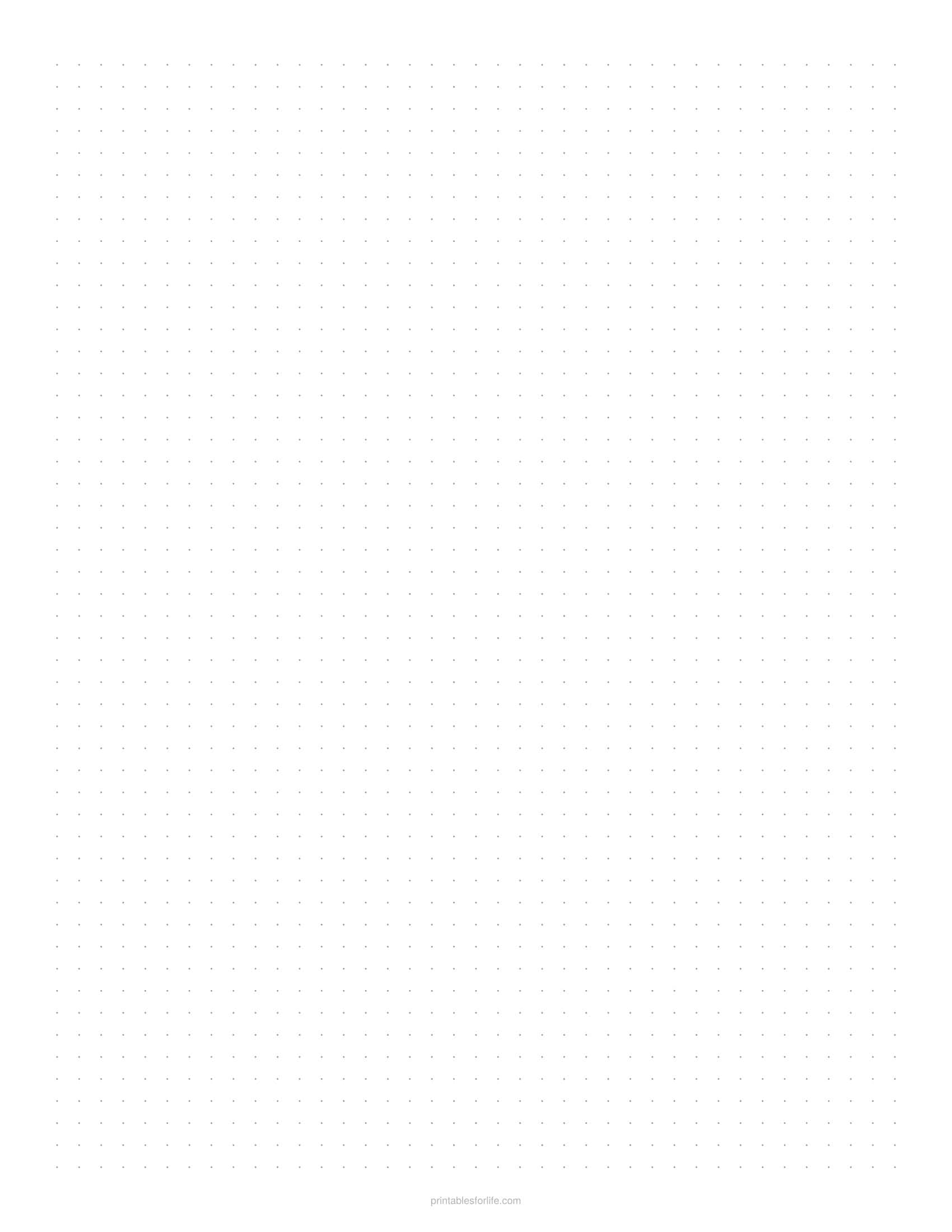 Printable 5mm dot grid paper page in light grey