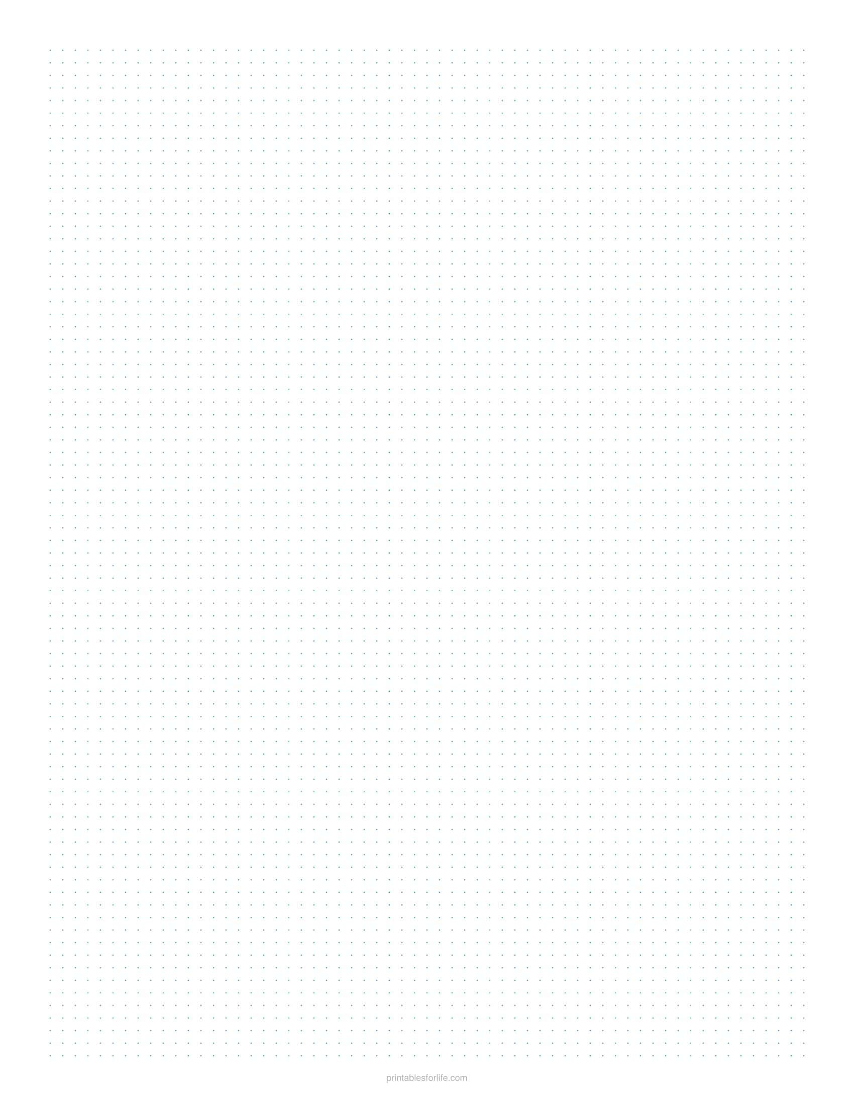 Printable 1/8 inch dot grid paper page in light blue