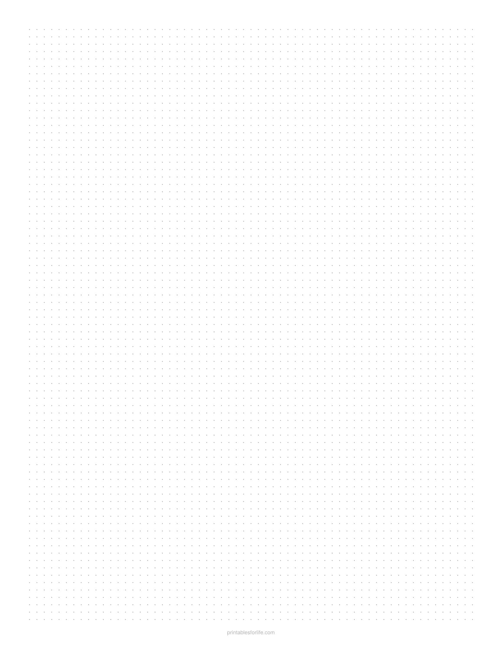 Printable 1/8 inch dot grid paper page in light grey