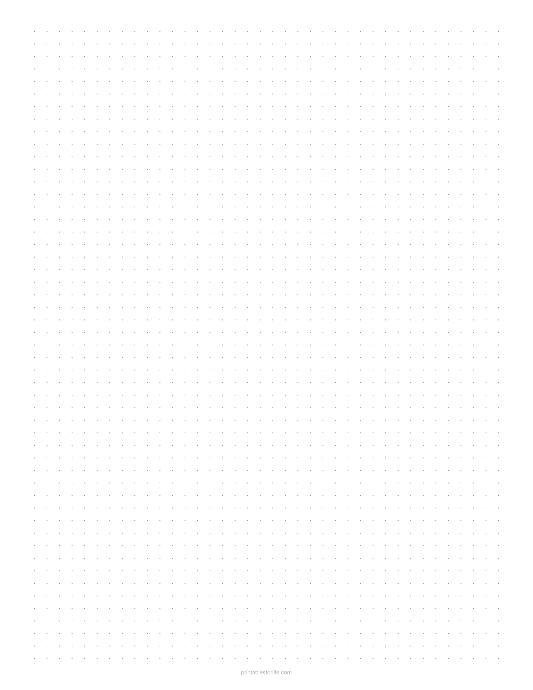Printable 1/5 inch dot grid paper page in light grey