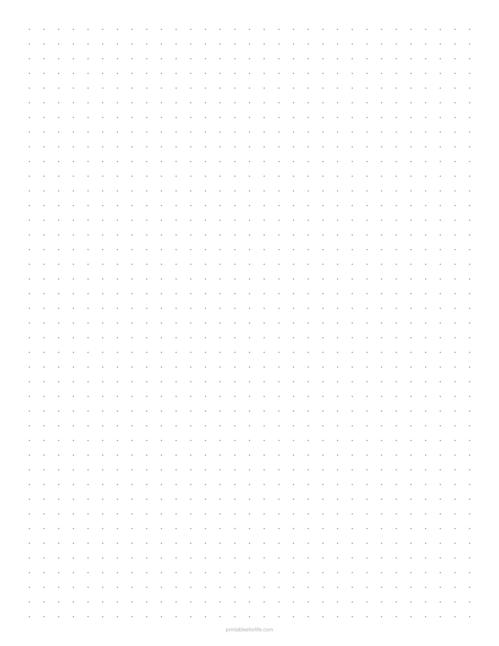 Printable 1/4 inch dot grid paper page in light grey