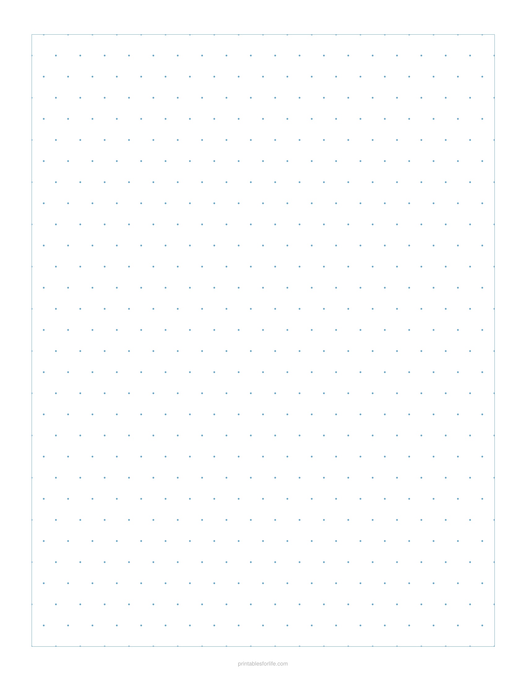 Printable 1cm isometric dot paper page in light blue