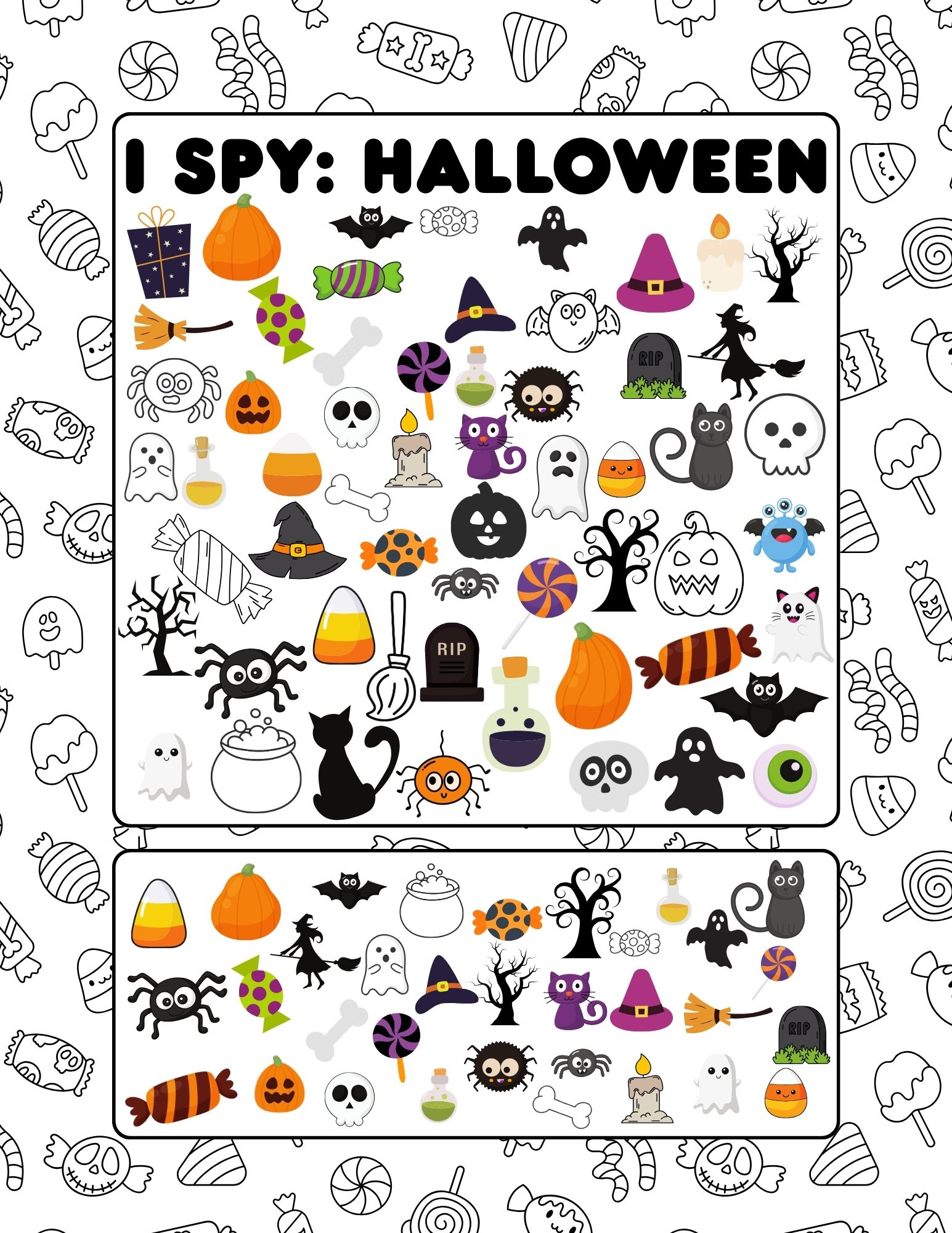 Hard Halloween I Spy for 3rd, 4th, or 5th grade.