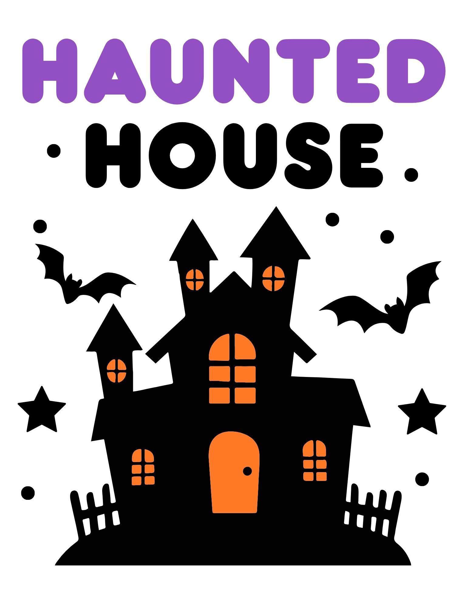 Printable sign that says Haunted House