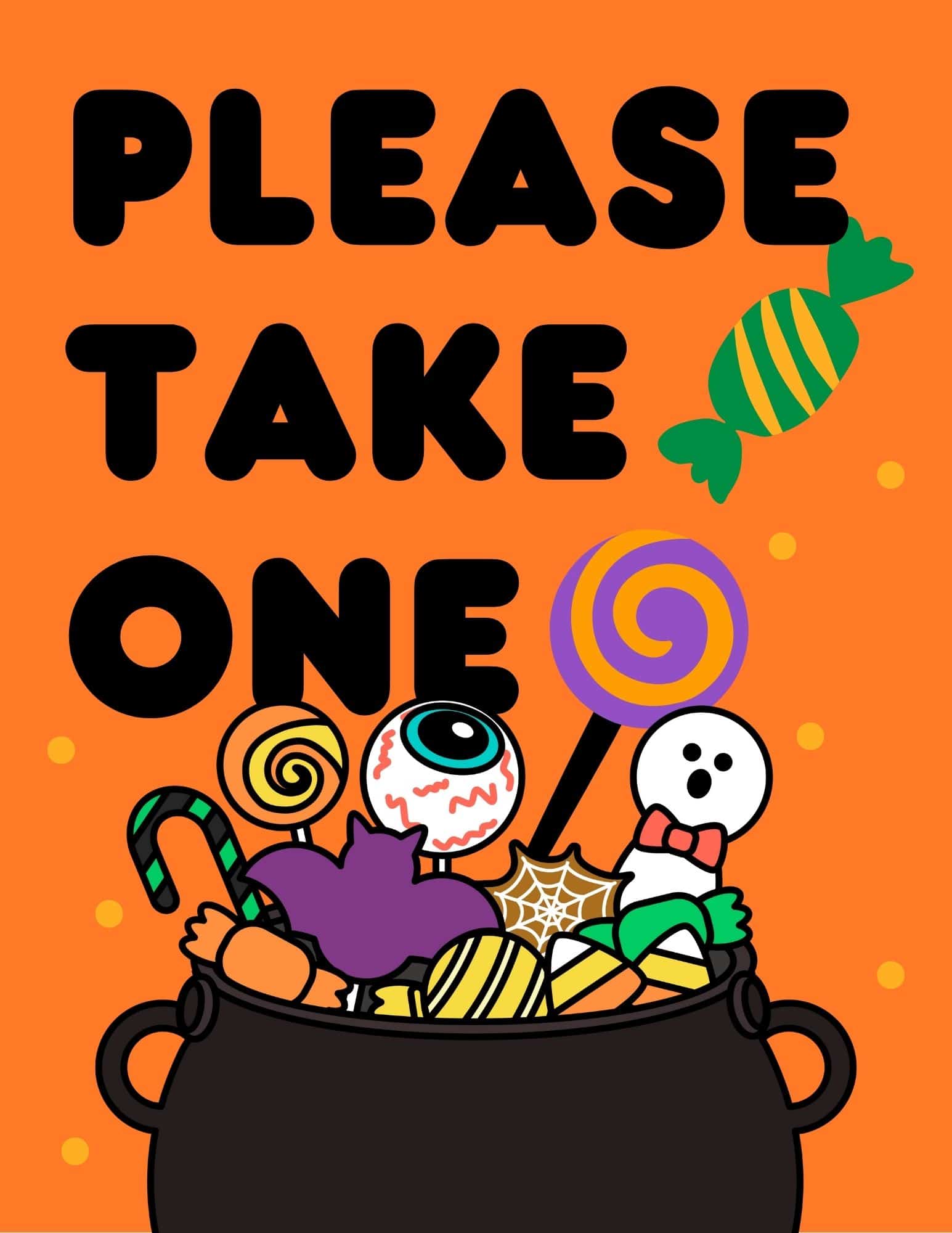 Printable sign that says Please Take One
