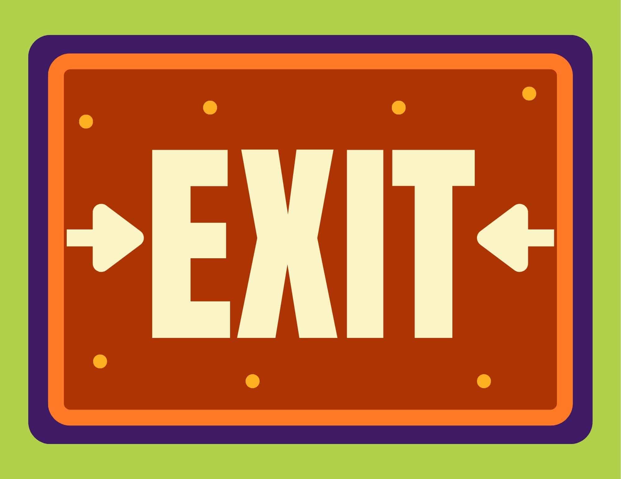 Printable sign that says Exit