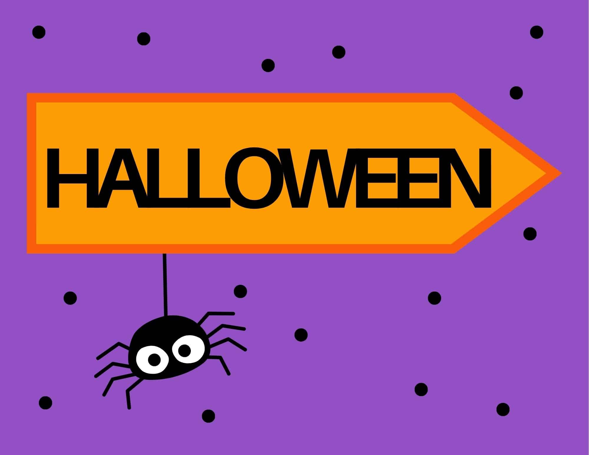 Printable sign with the word Halloween