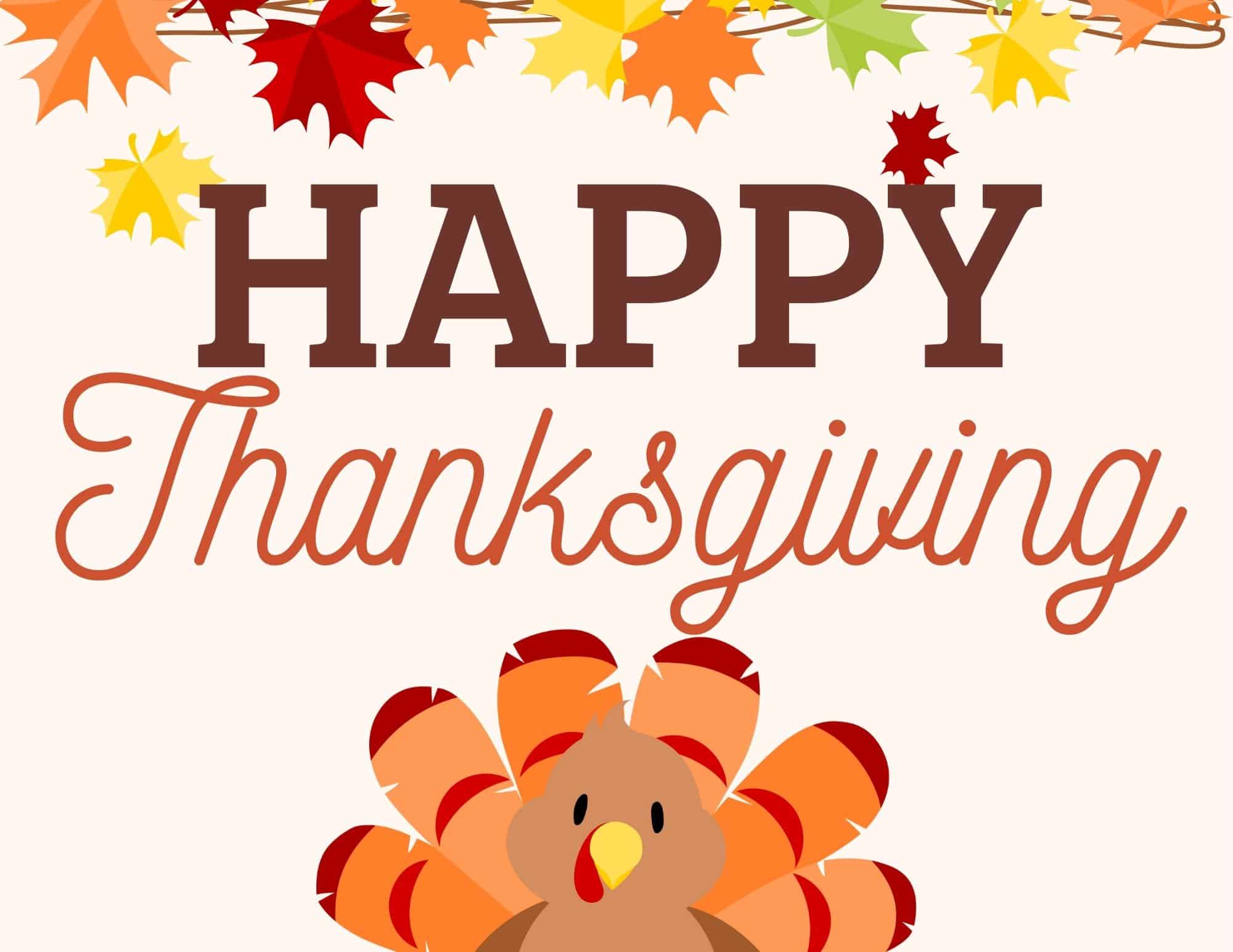 free thanksgiving printable signs for your home or classroom