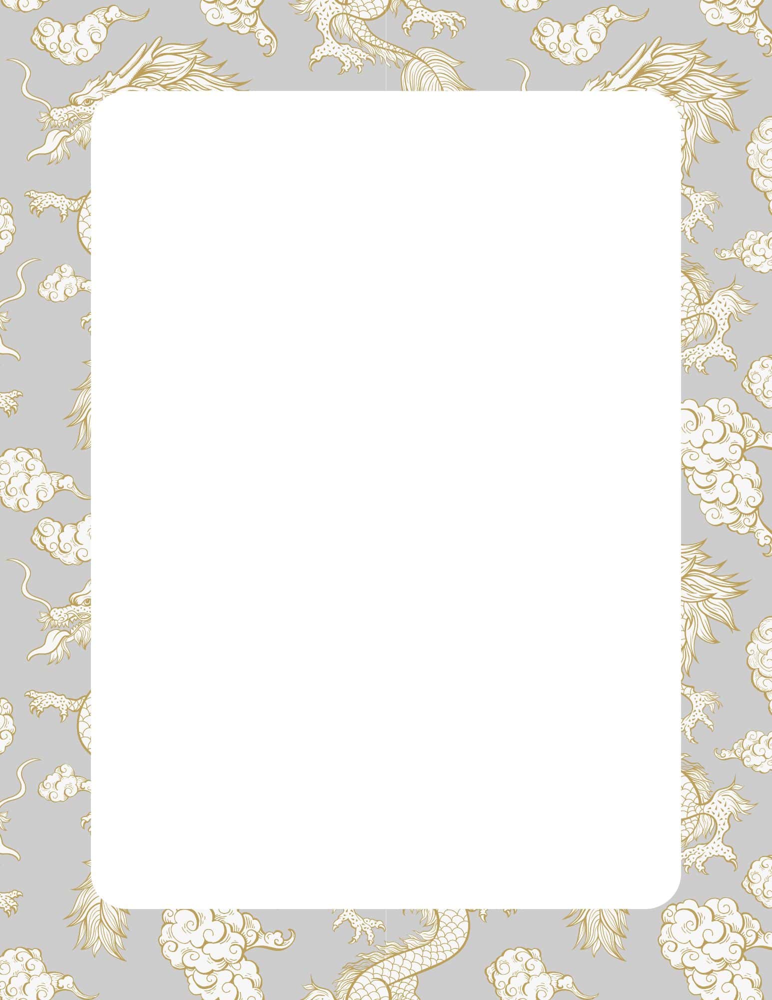 White printable paper with faint dragon design
