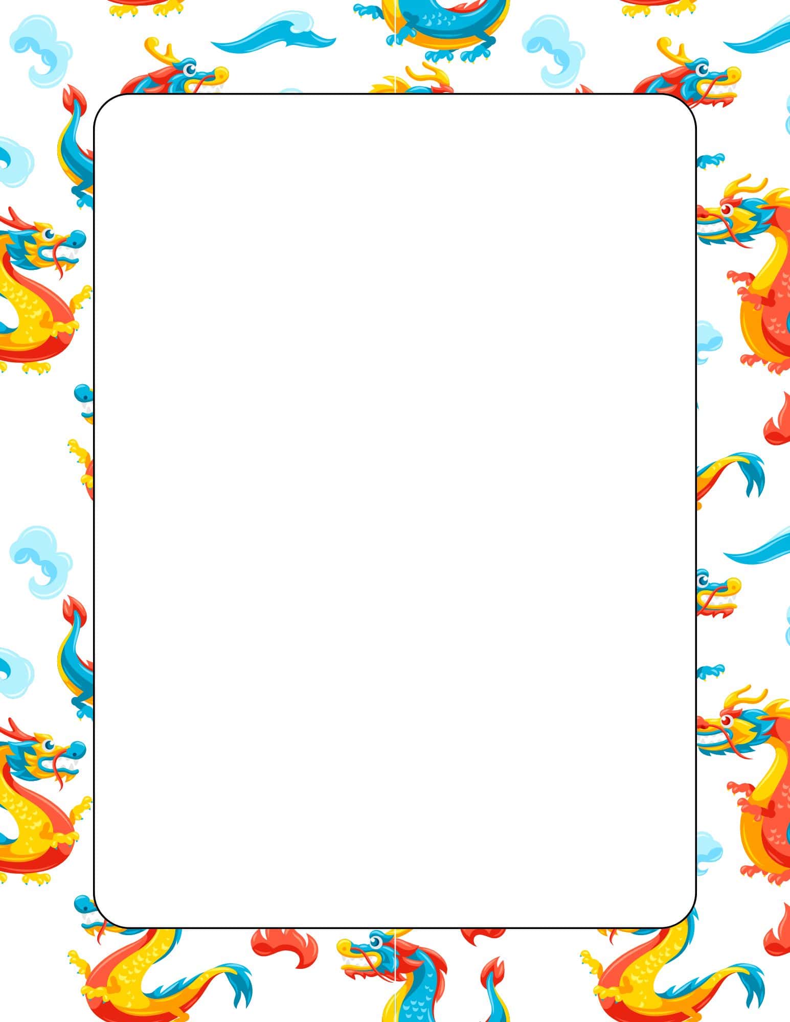 Simple dragon clip art on printable paper