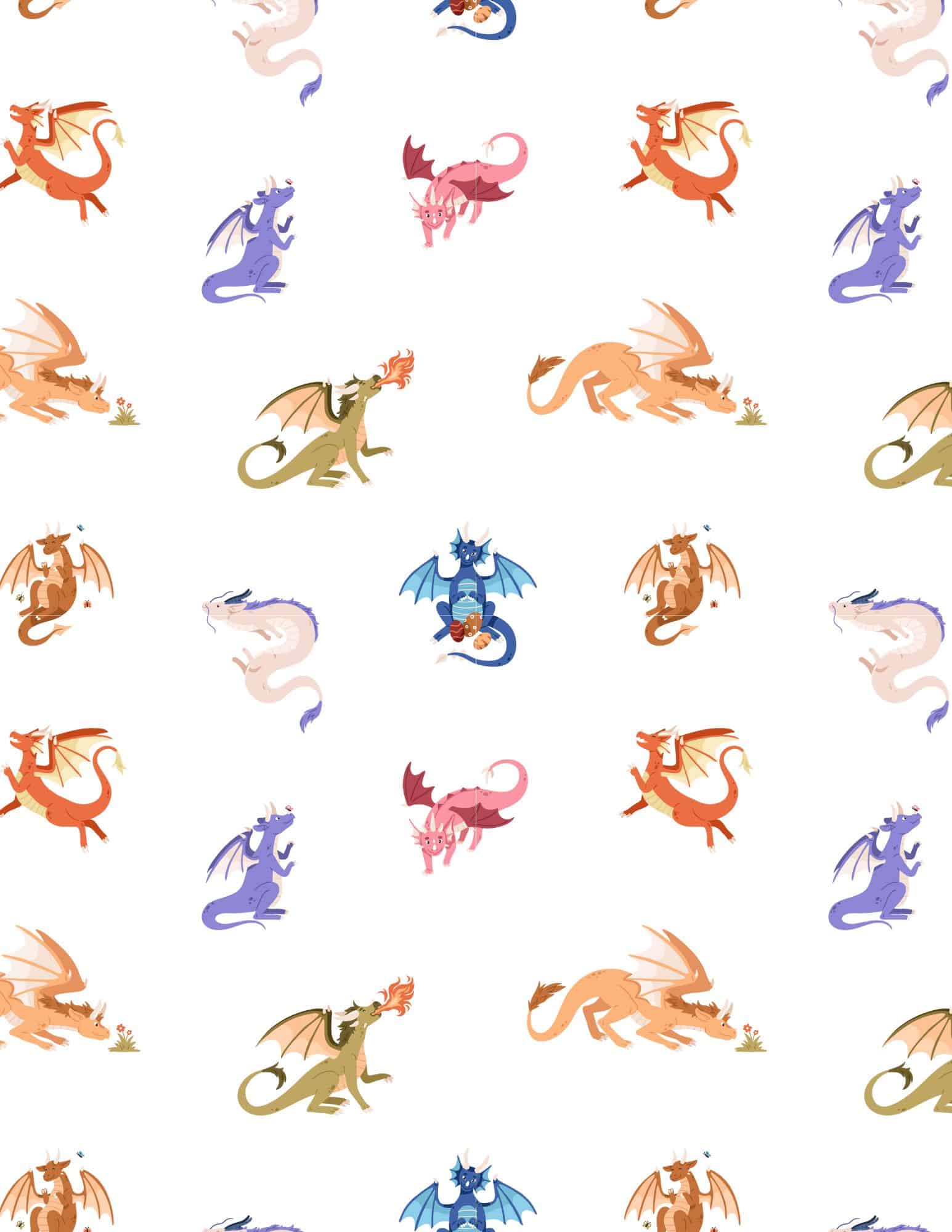 Dragon and animal figure on printable paper