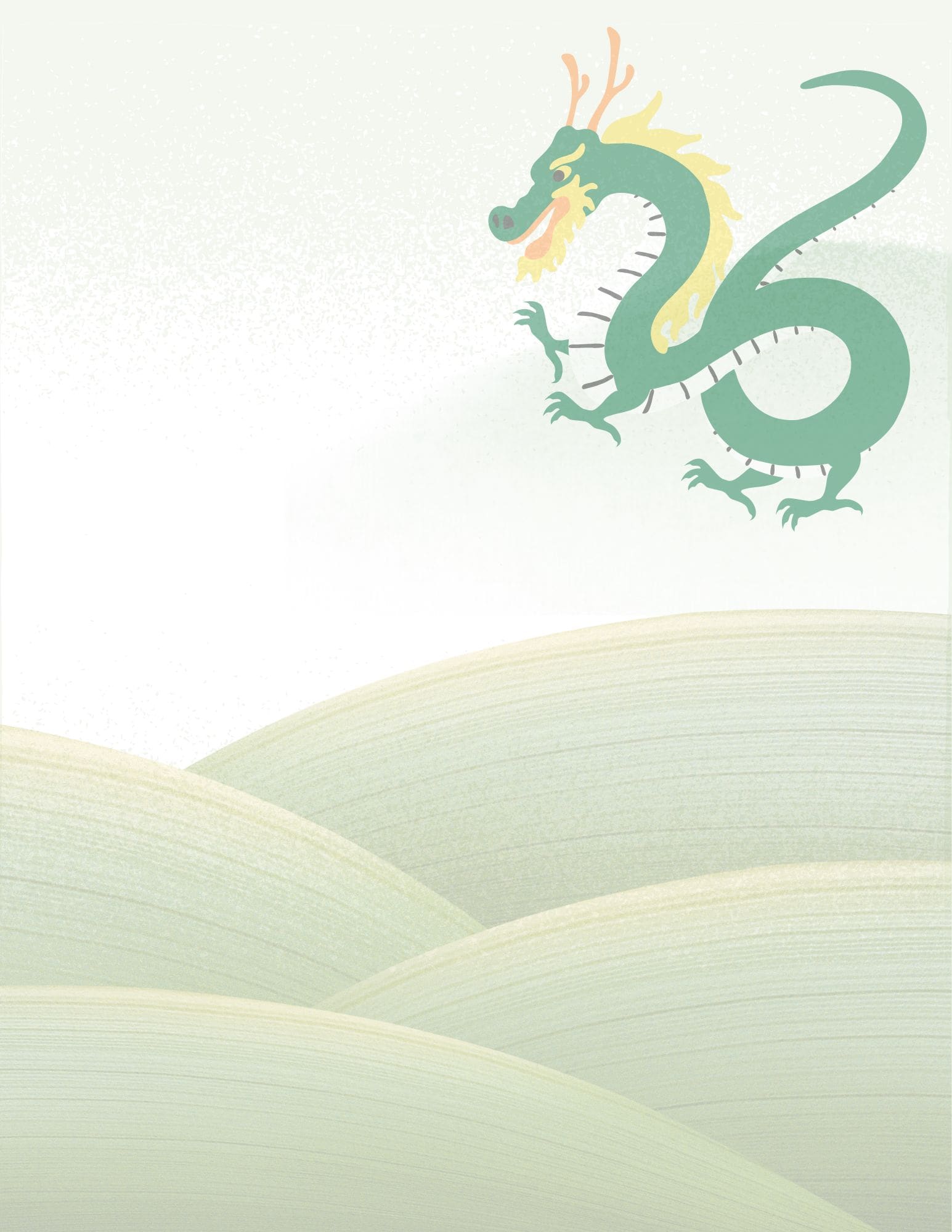 Dragon and pagoda design on printable paper