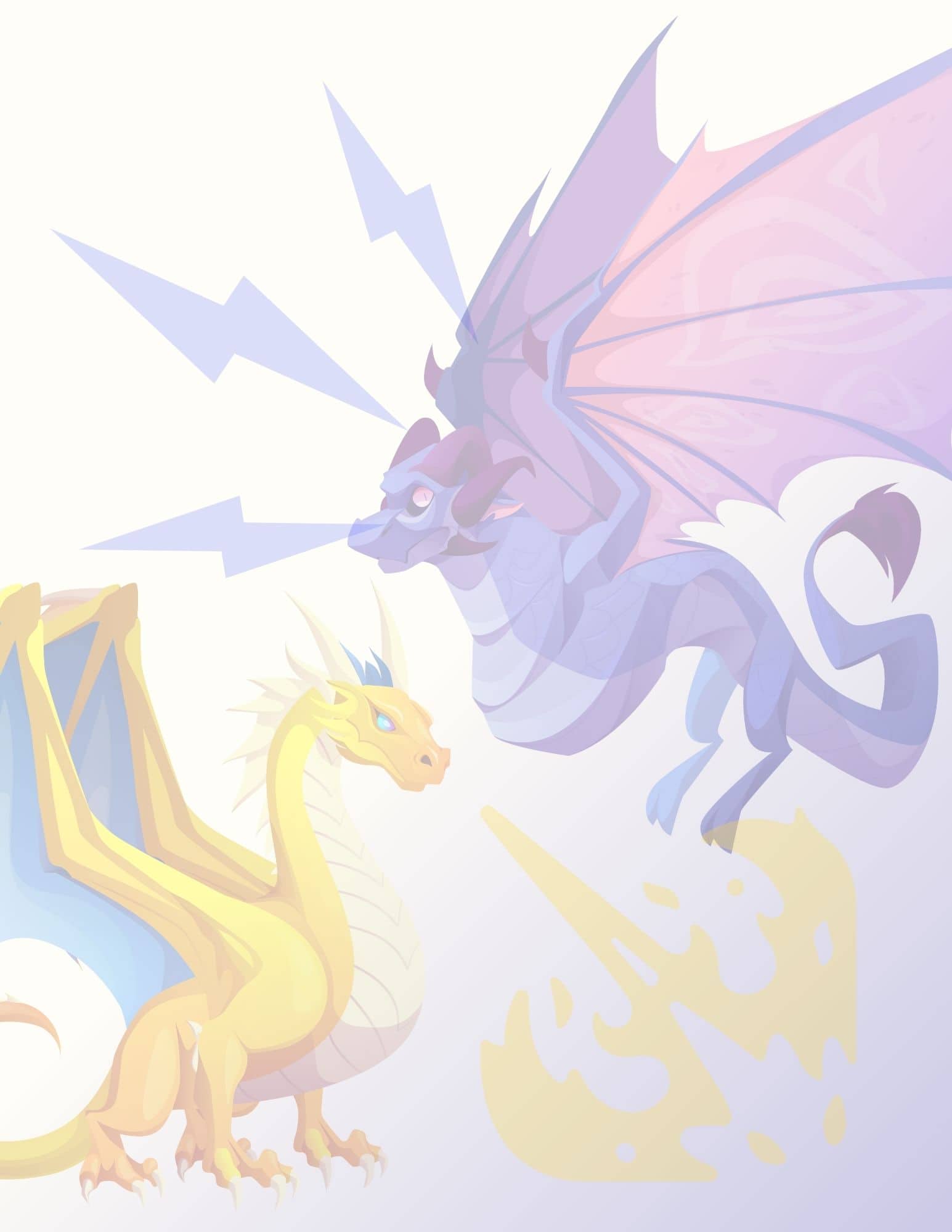 Cartoon dragon on white printable paper