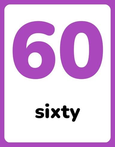 Number Flashcards 0–100 With Words - page 10