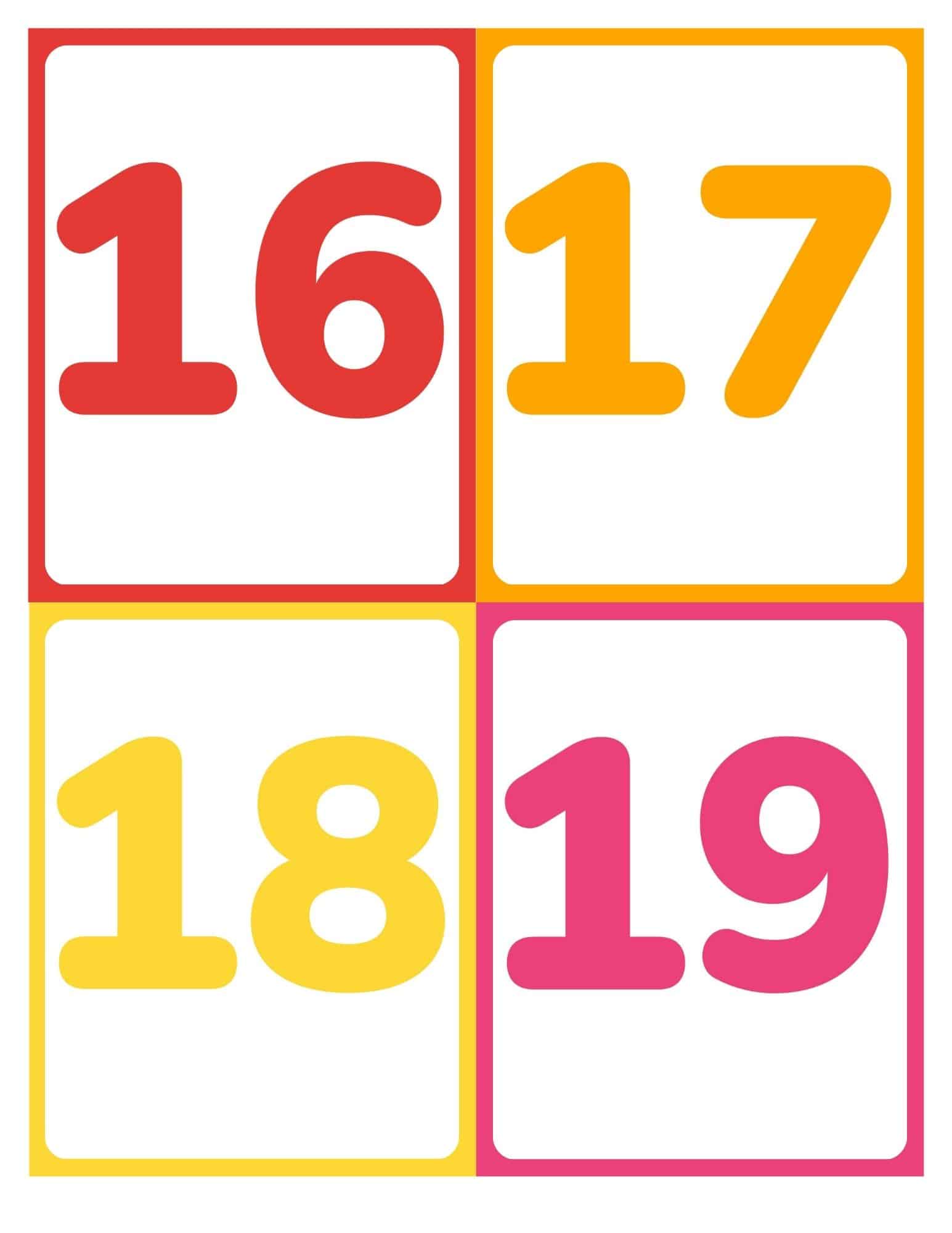 Number flashcards with 0 shown twice and letter H