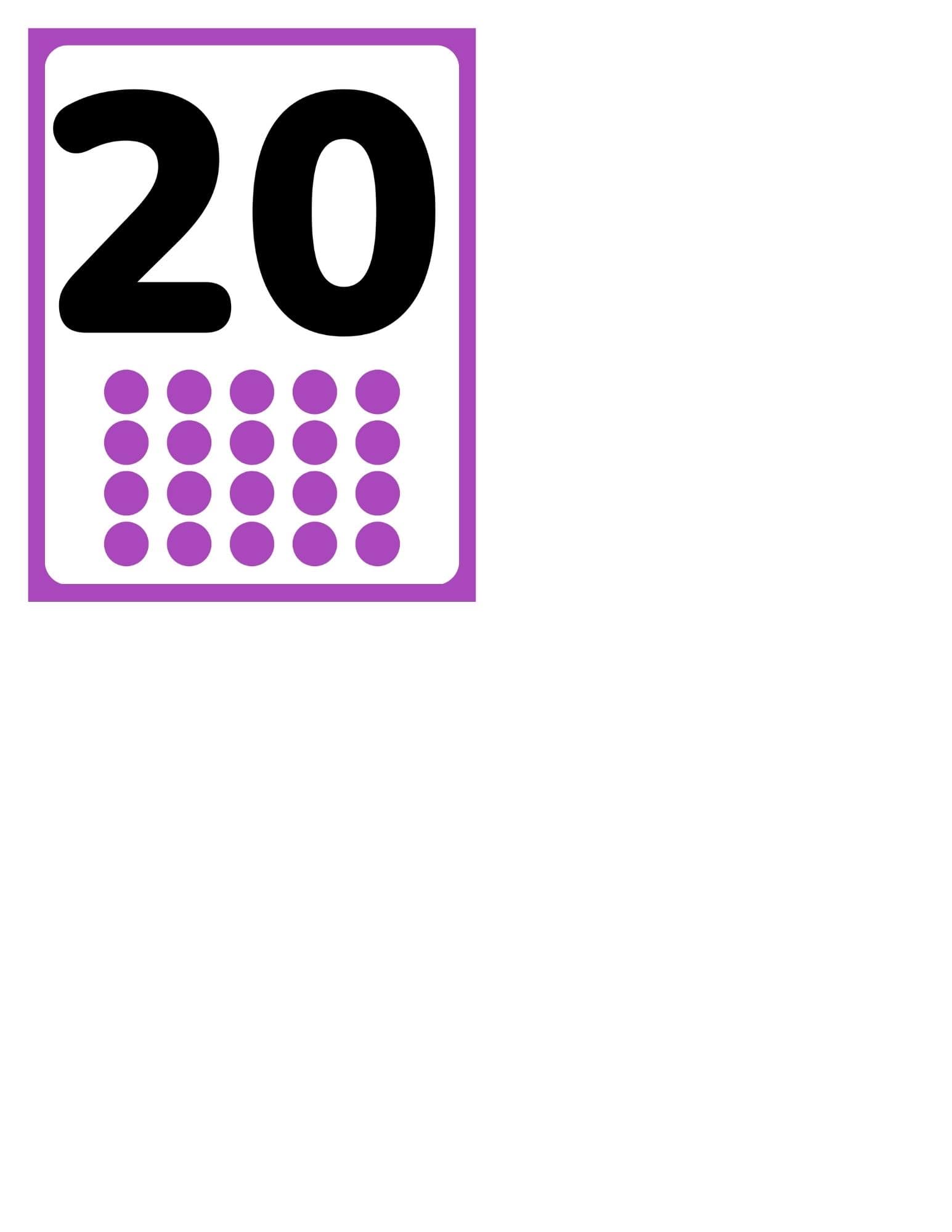 Number Flashcards 0–20 With Pictures - page 6