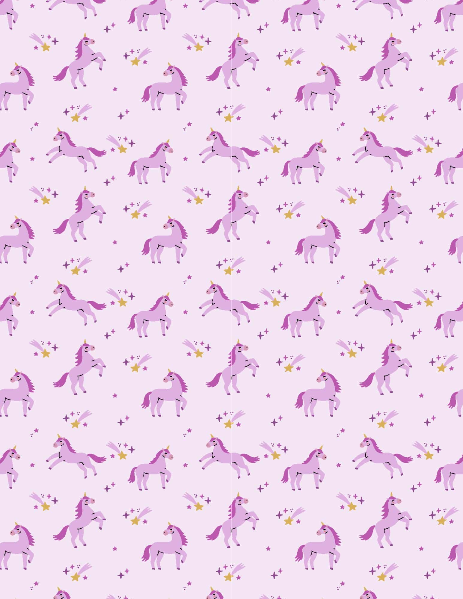 Unicorn printable paper with pink and white pony design