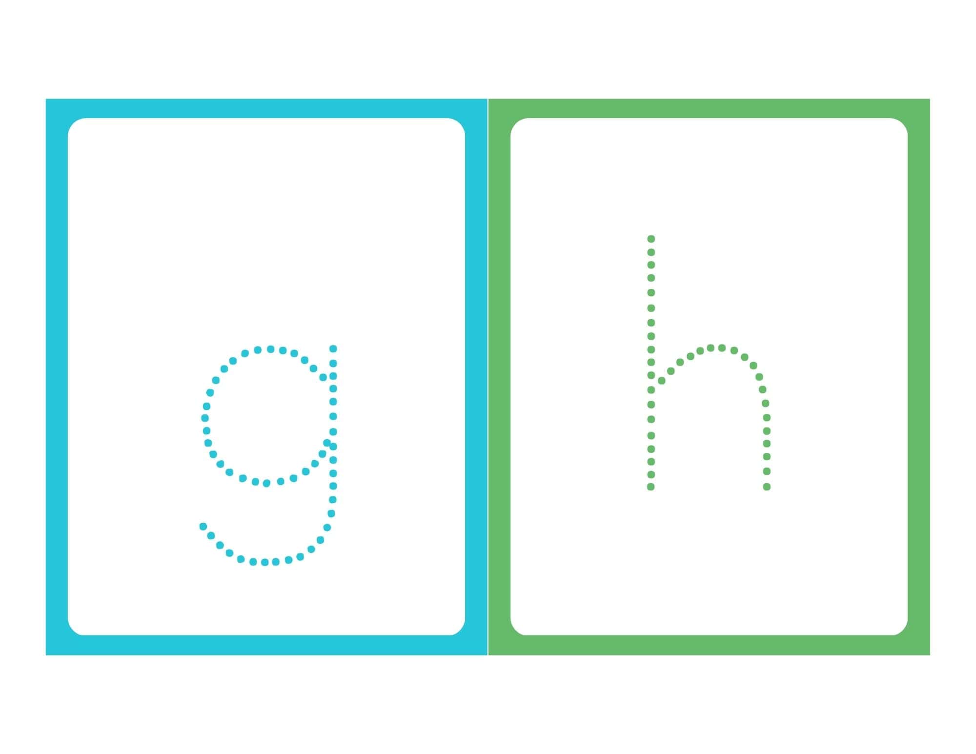 Lowercase alphabet tracing flashcards page 11