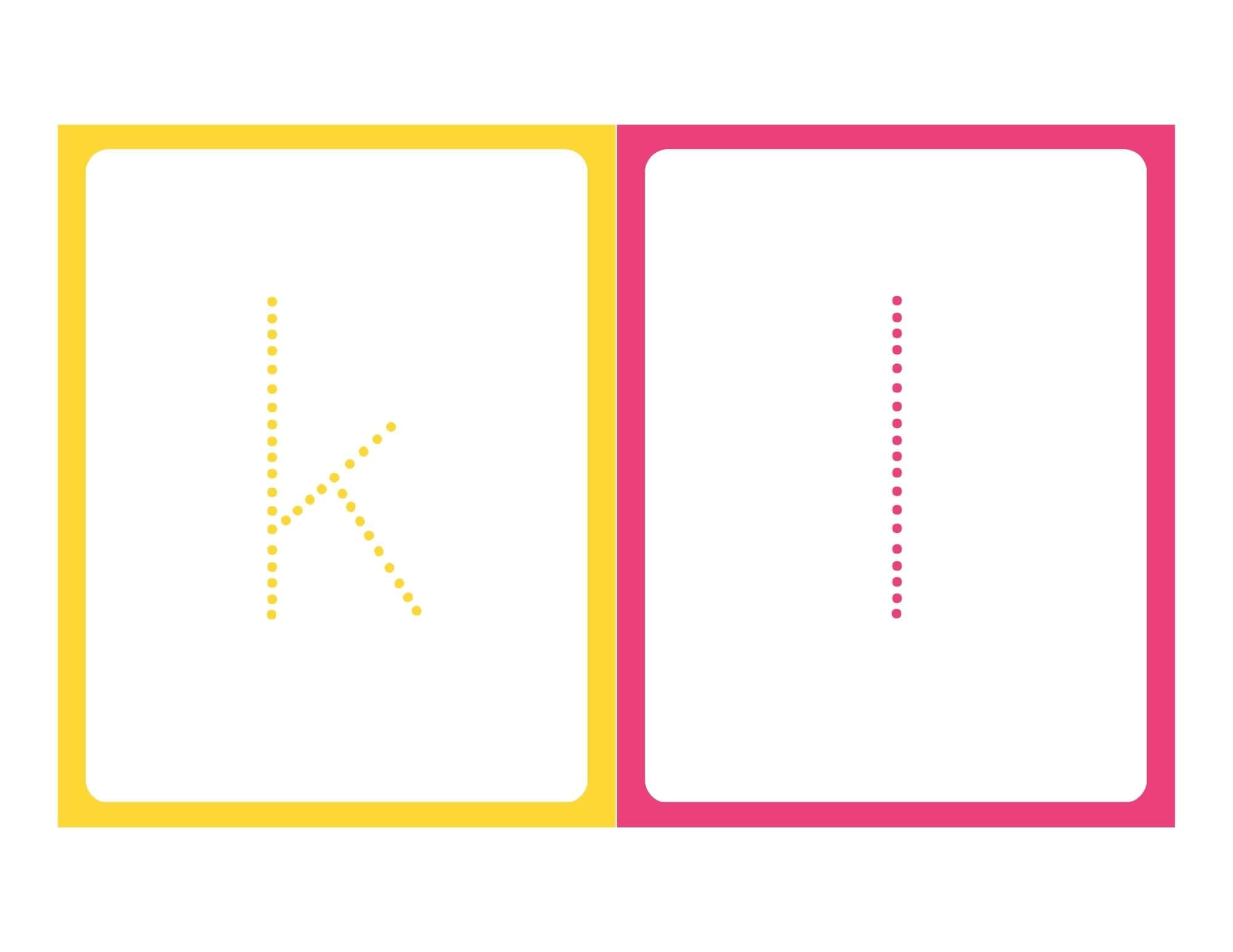 Lowercase alphabet tracing flashcards page 13