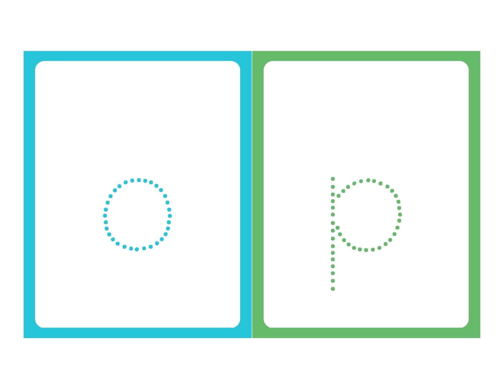 Lowercase alphabet tracing flashcards page 15