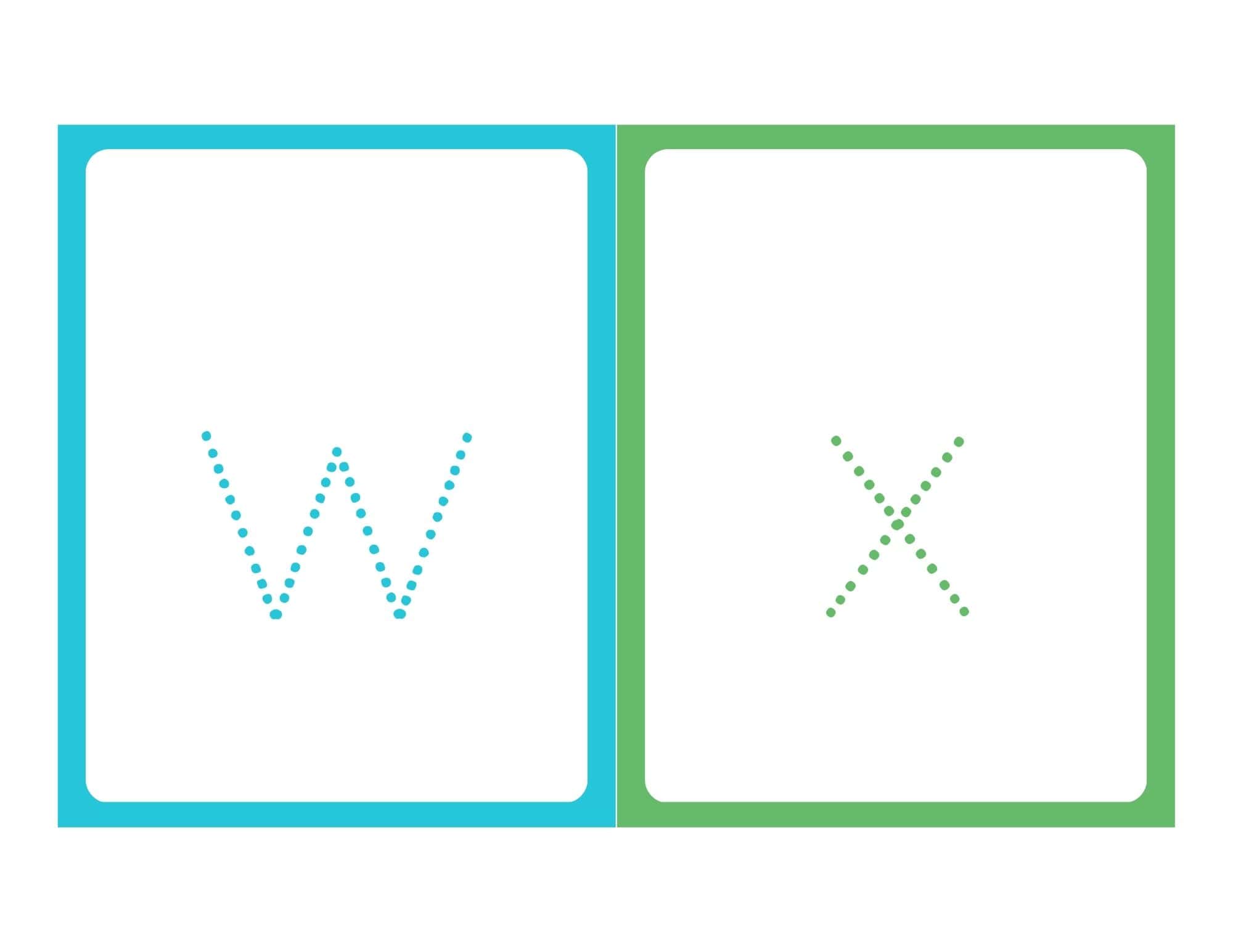 Lowercase tracing flashcard with letter x