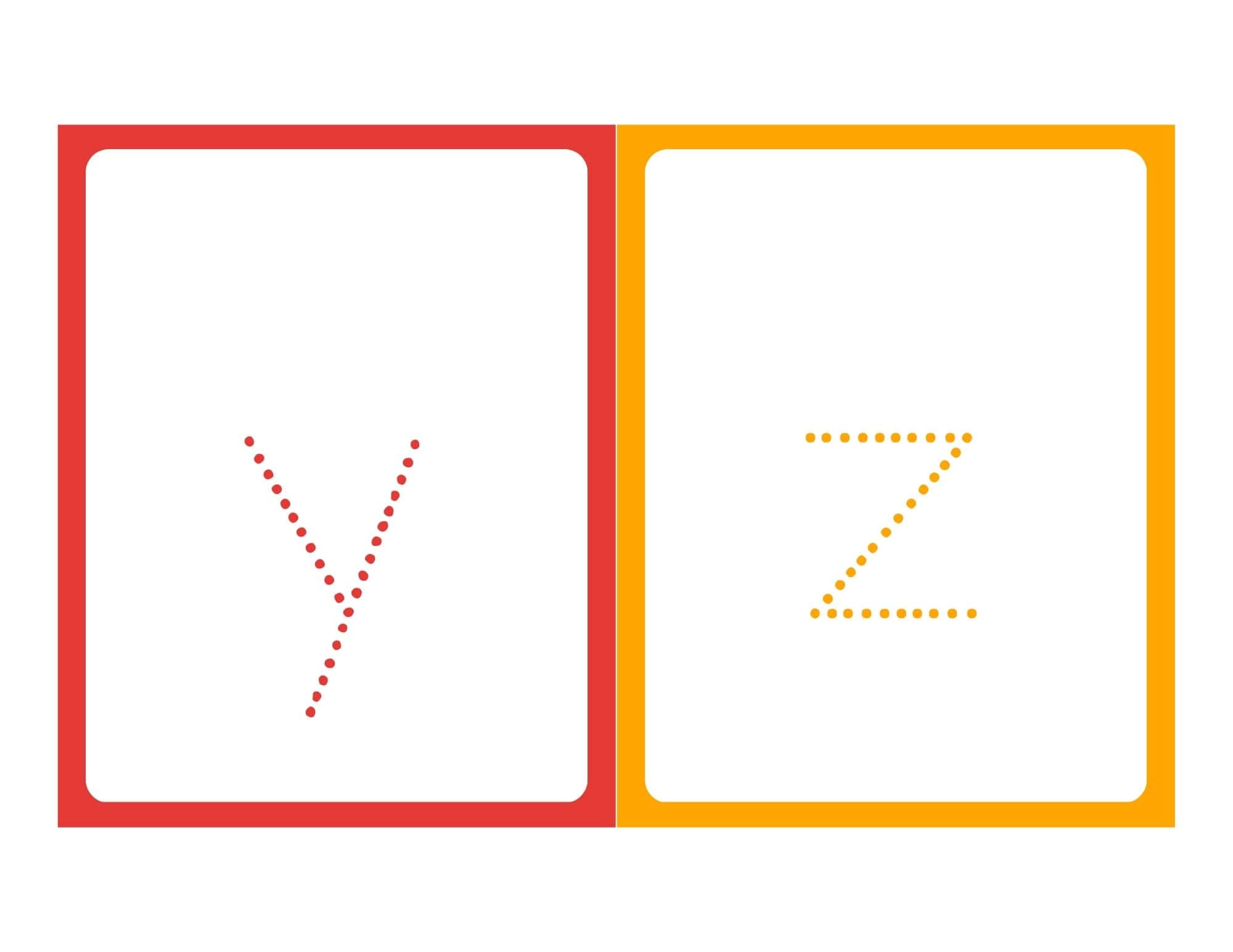 Lowercase alphabet tracing flashcards page 20