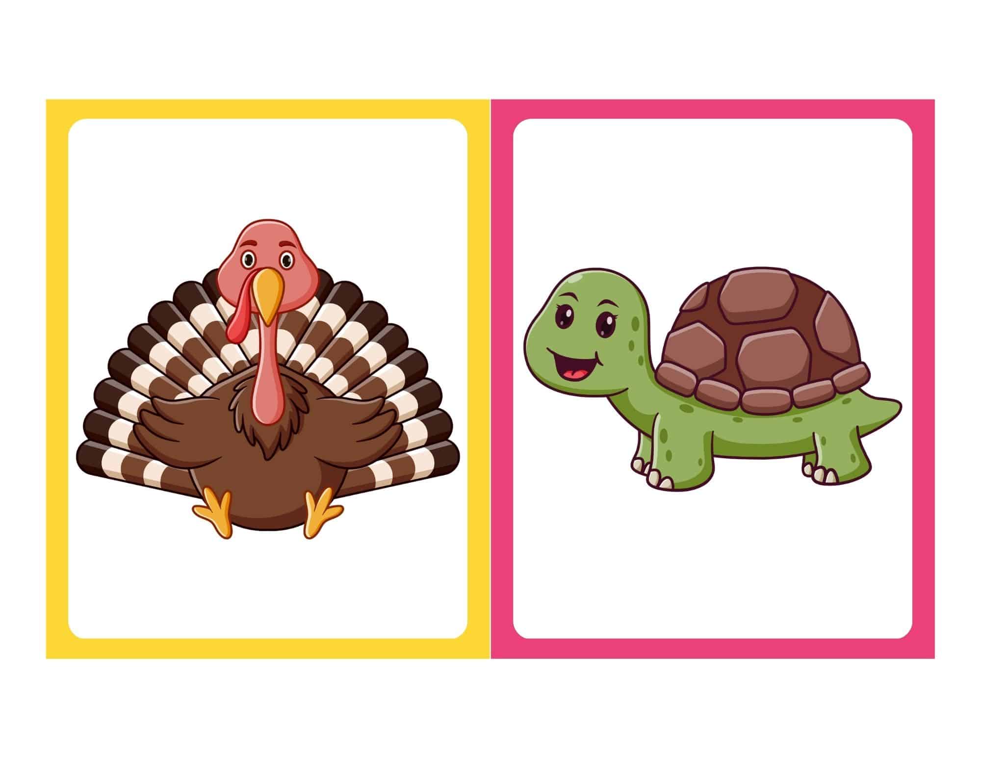 Farm animal flashcard with cartoon duck and no text