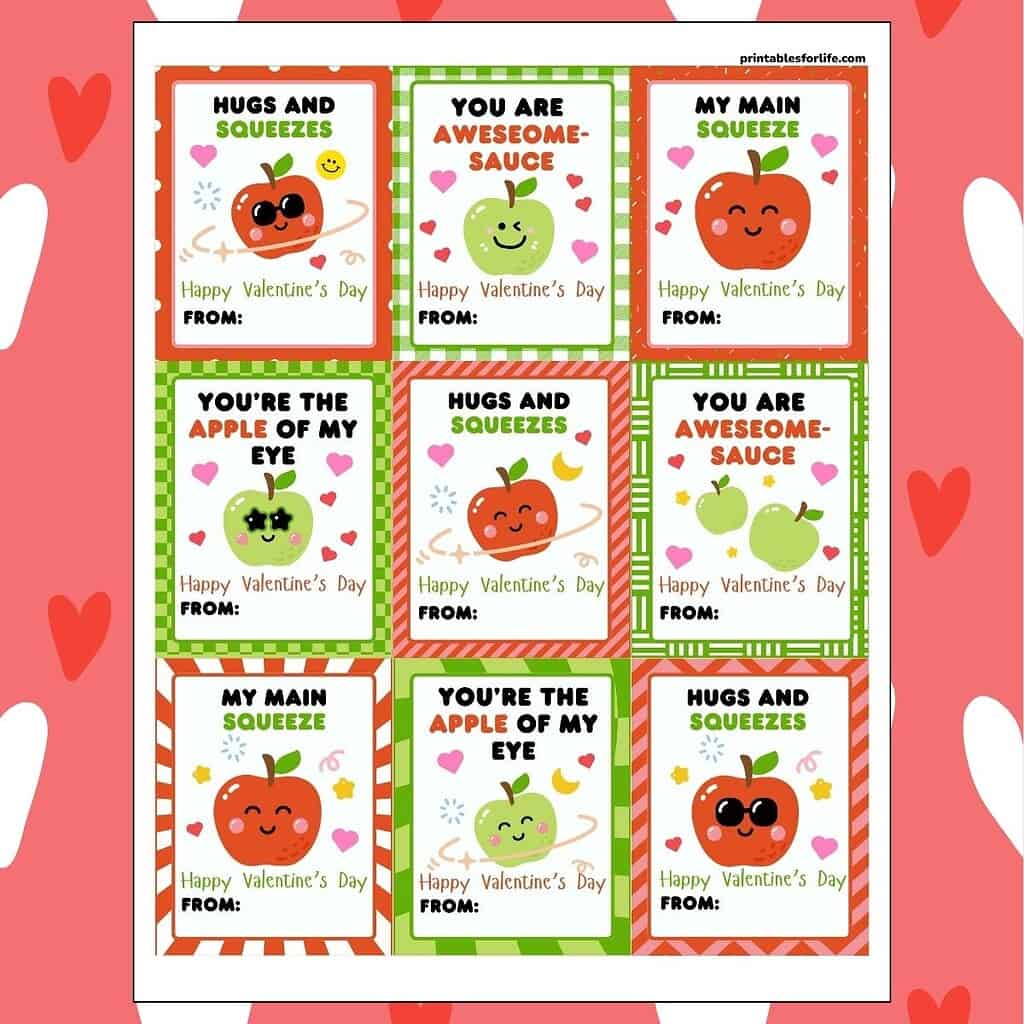 Free Printable Applesauce Valentines For Kids