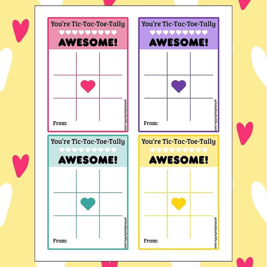 Free Printable Tic Tac Toe Valentines for Kids