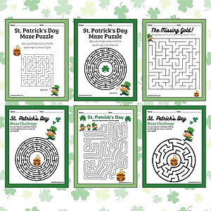 Free St. Patrick's Day Mazes Printable for Kids