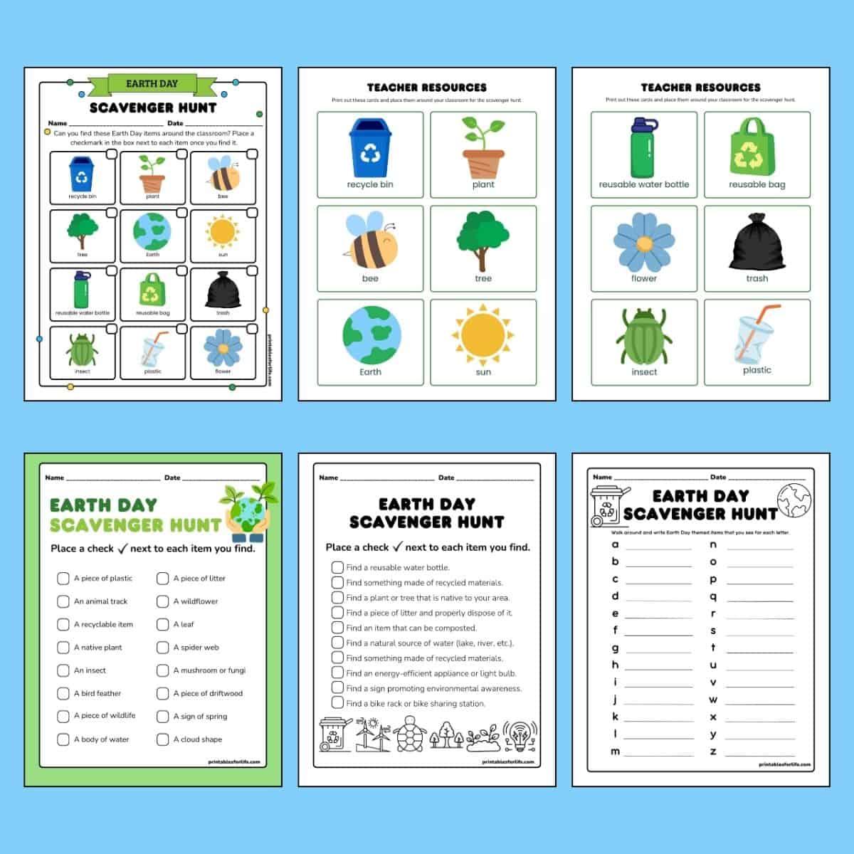 FREE Earth Day I Spy Worksheet for Kids
