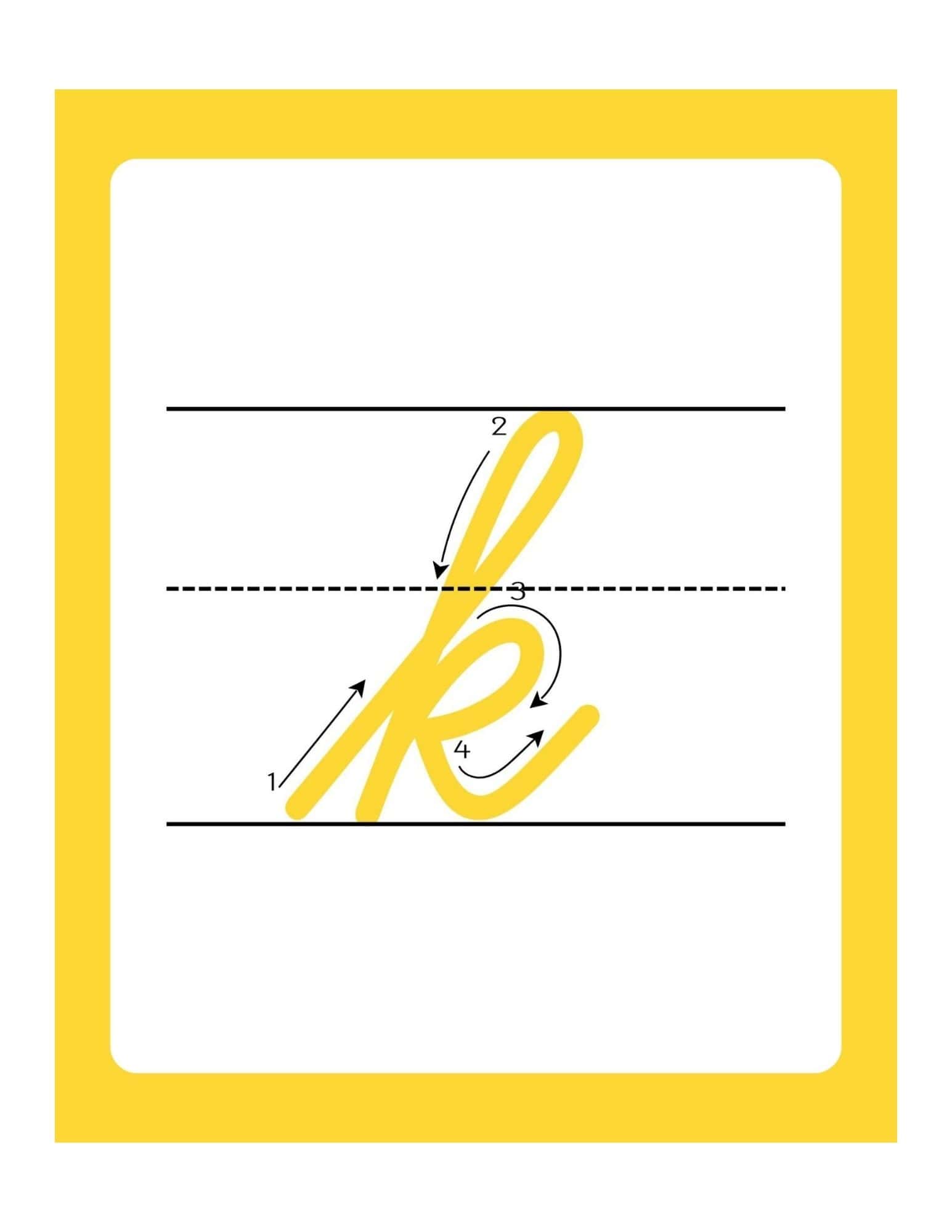 Lowercase Cursive Alphabet Flashcards with Writing Lines - page 11