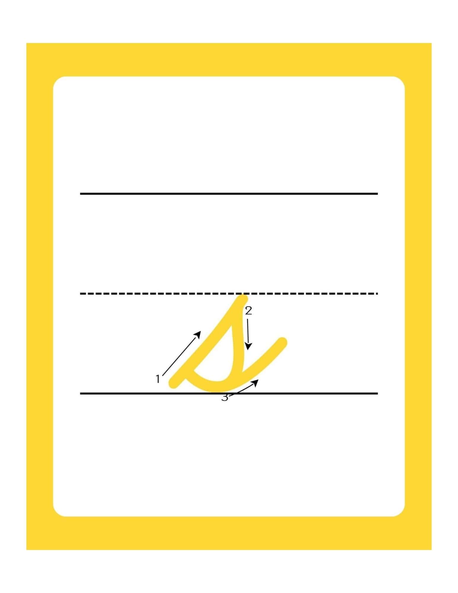 Lowercase Cursive Alphabet Flashcards with Writing Lines - page 19