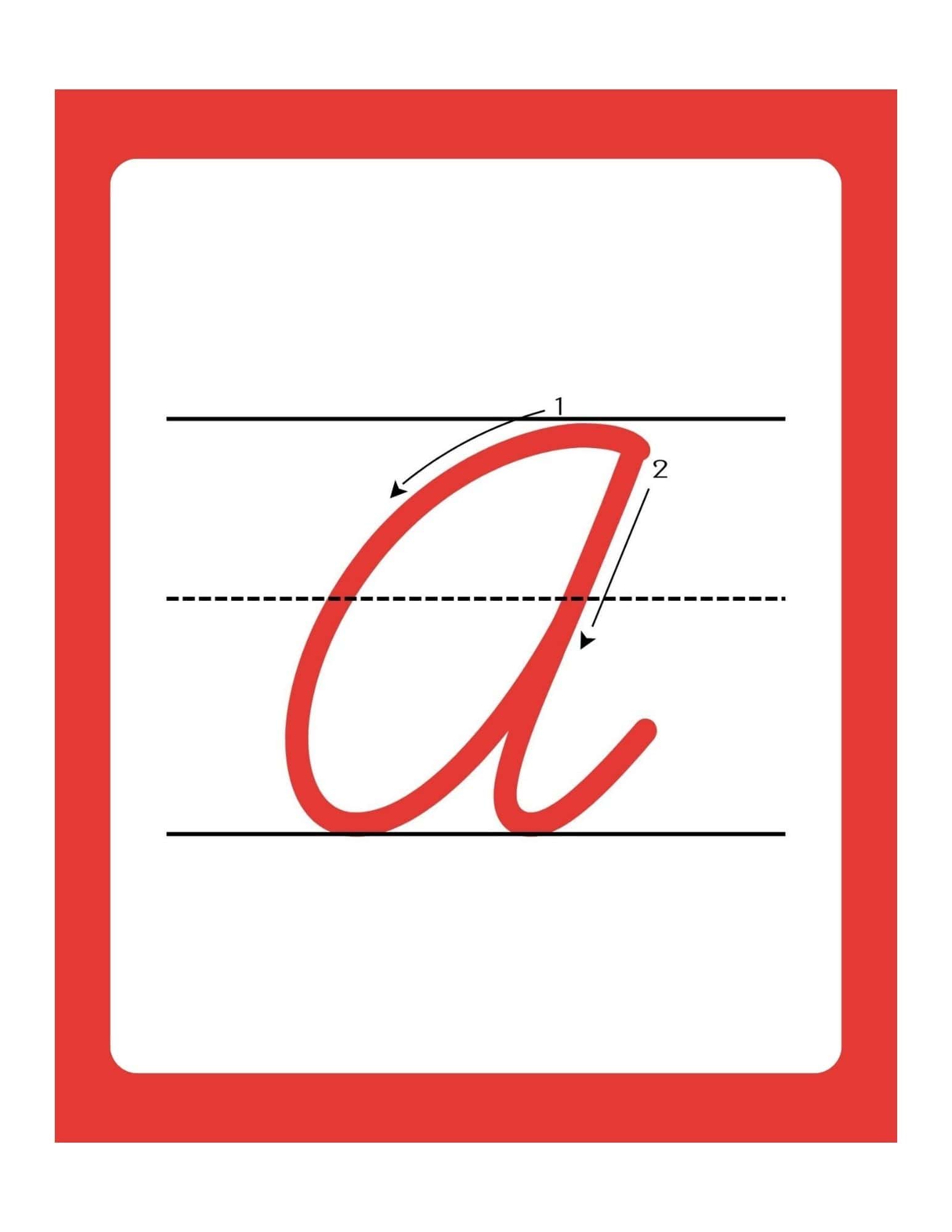 Uppercase Cursive Alphabet Flashcards with Writing Lines - page 1