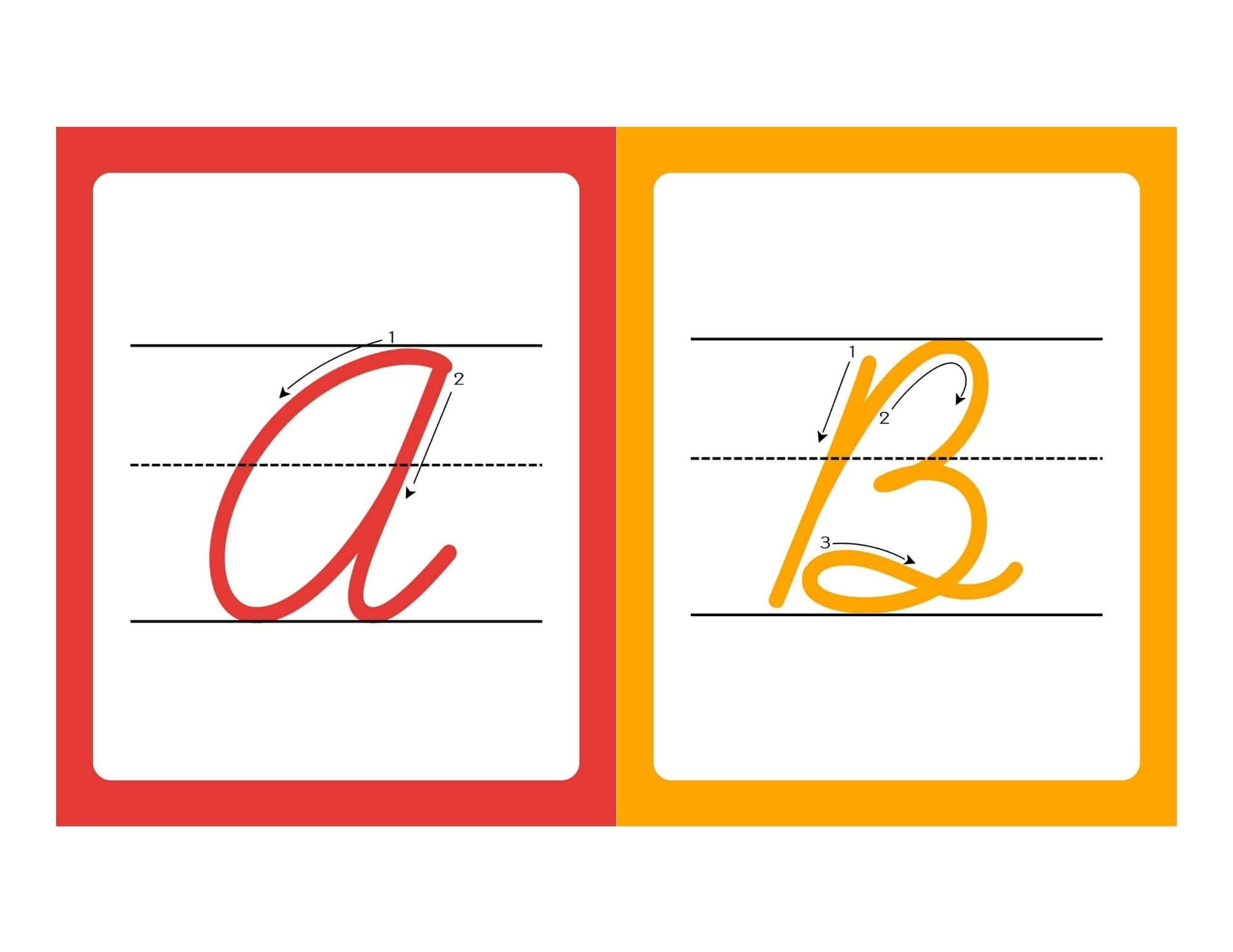 Uppercase Cursive Alphabet Flashcards with Writing Lines - page 27