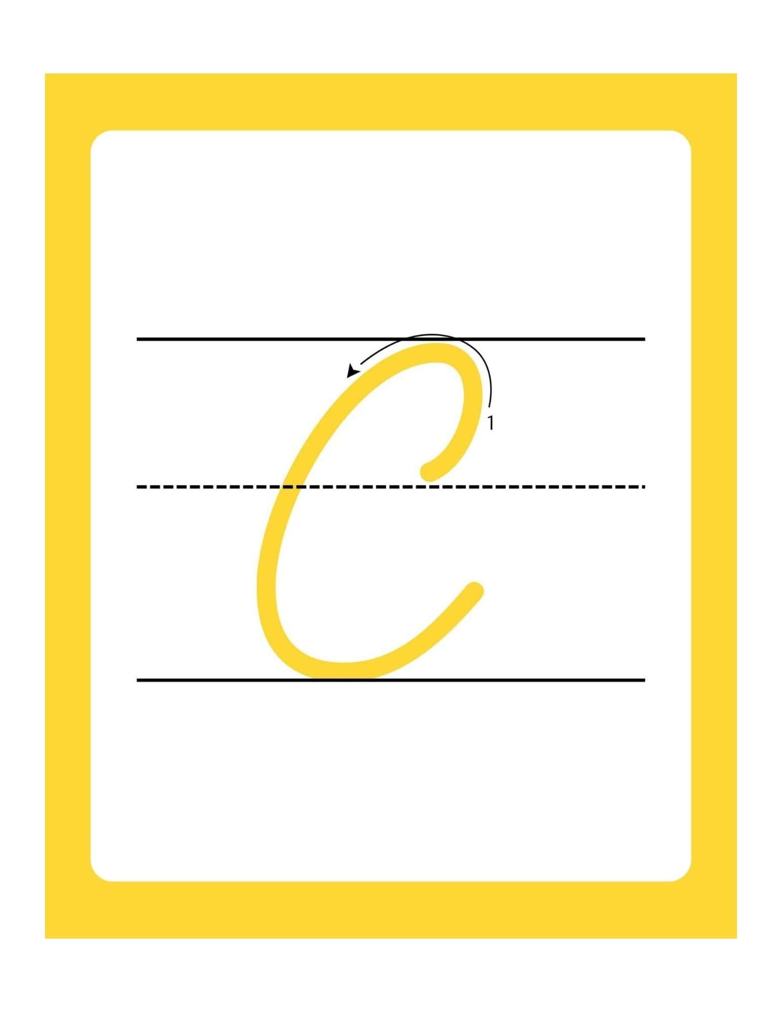 Uppercase Cursive Alphabet Flashcards with Writing Lines - page 3