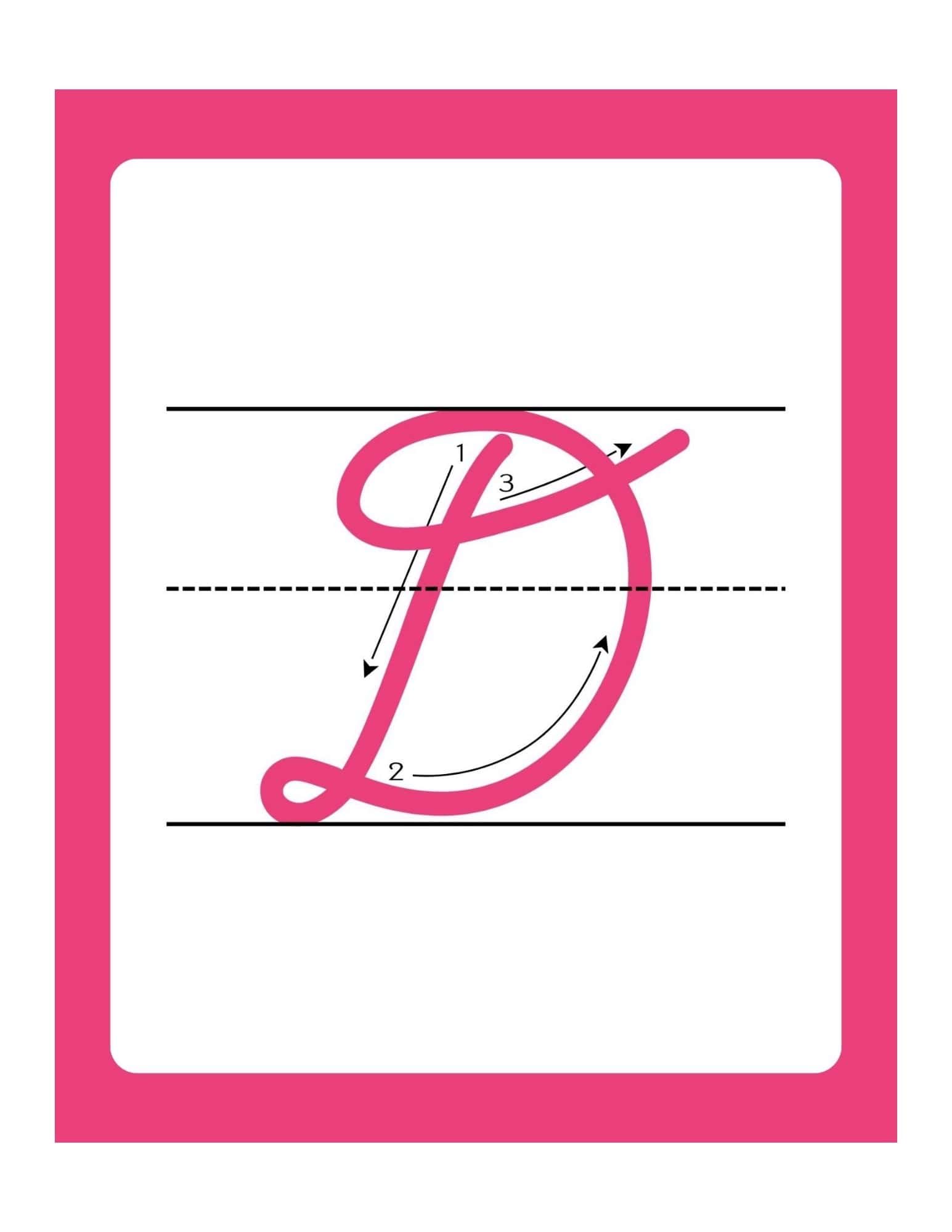 Uppercase Cursive Alphabet Flashcards with Writing Lines - page 4